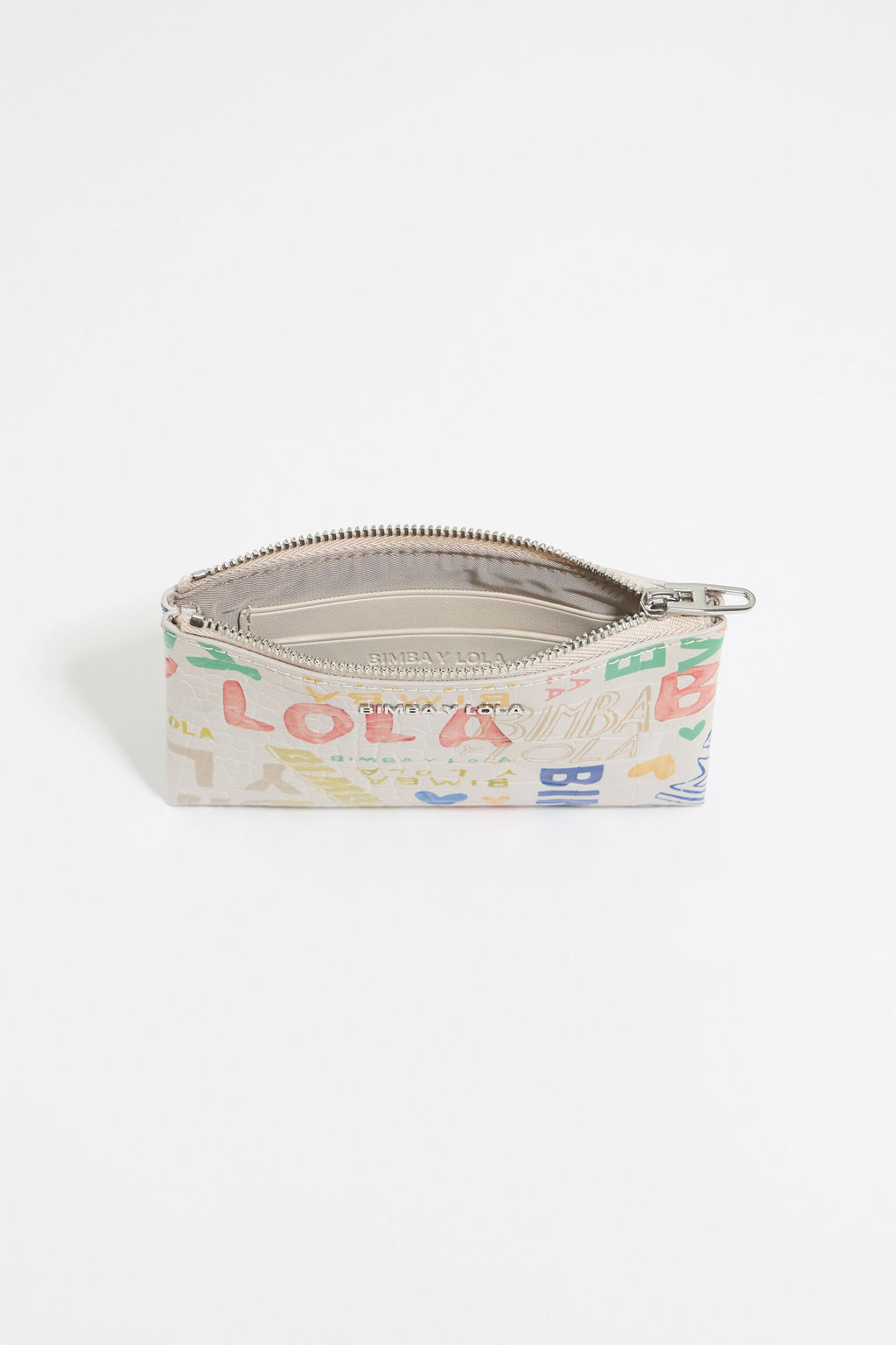 Ivory mock croc BIMBA logos coin purse