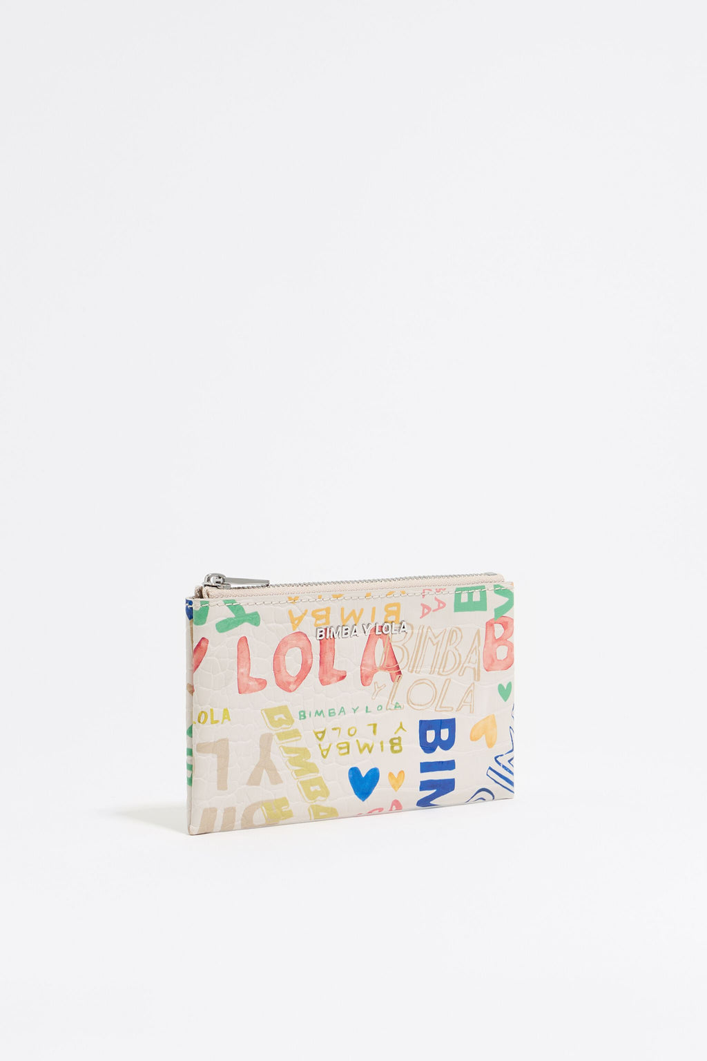 Ivory mock croc BIMBA logos coin purse