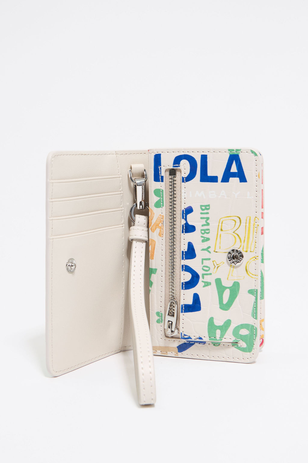 Ivory mock croc BIMBA logos coin purse