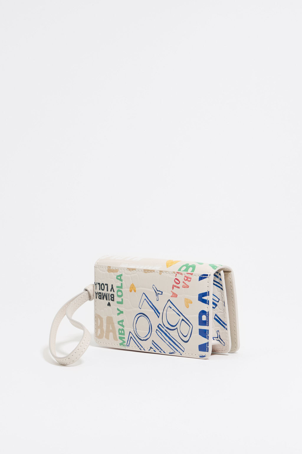 Ivory mock croc BIMBA logos coin purse