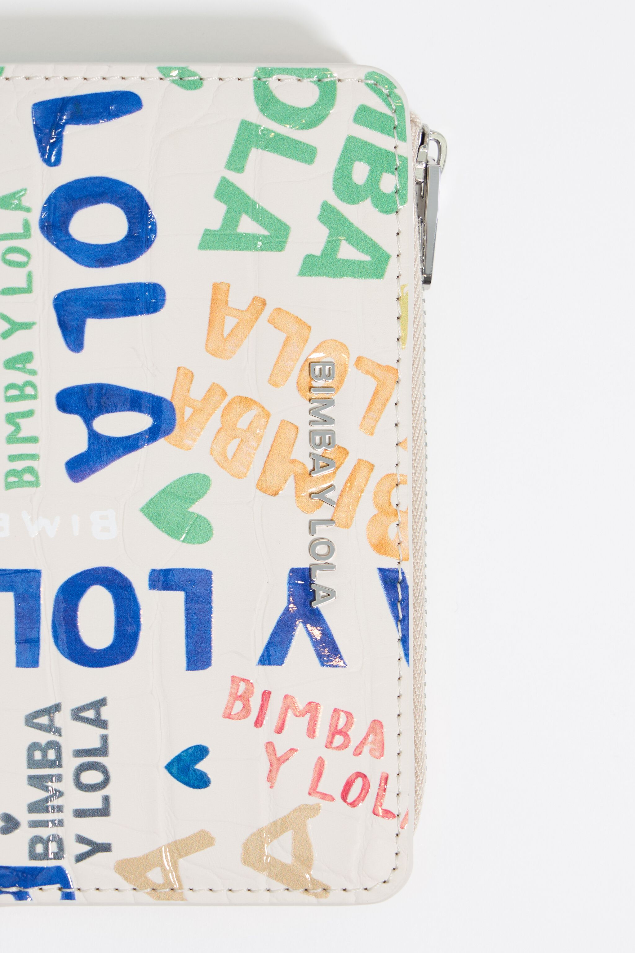 Ivory mock croc BIMBA logos purse