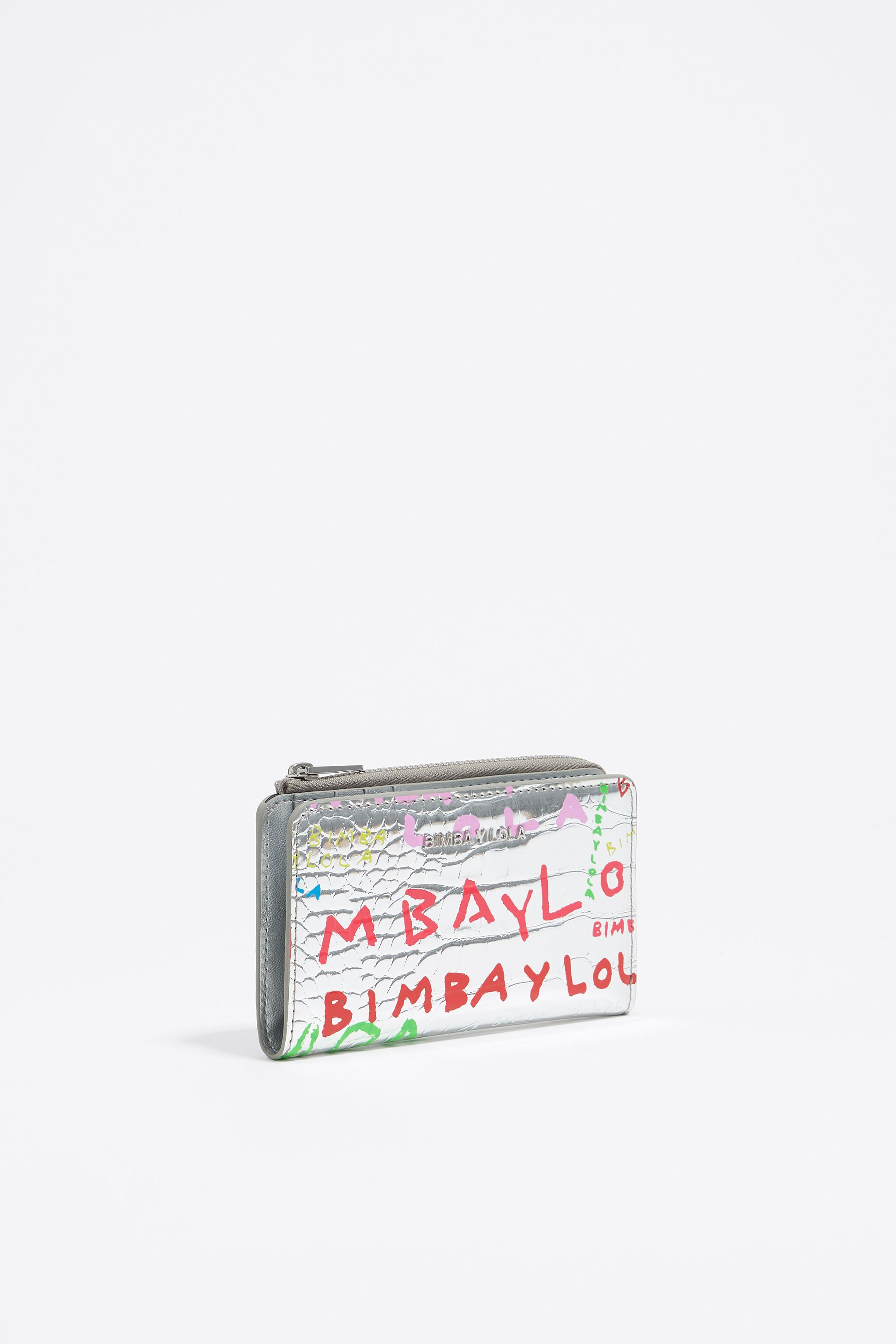 Silver mock croc BIMBAYLOLA.COM purse