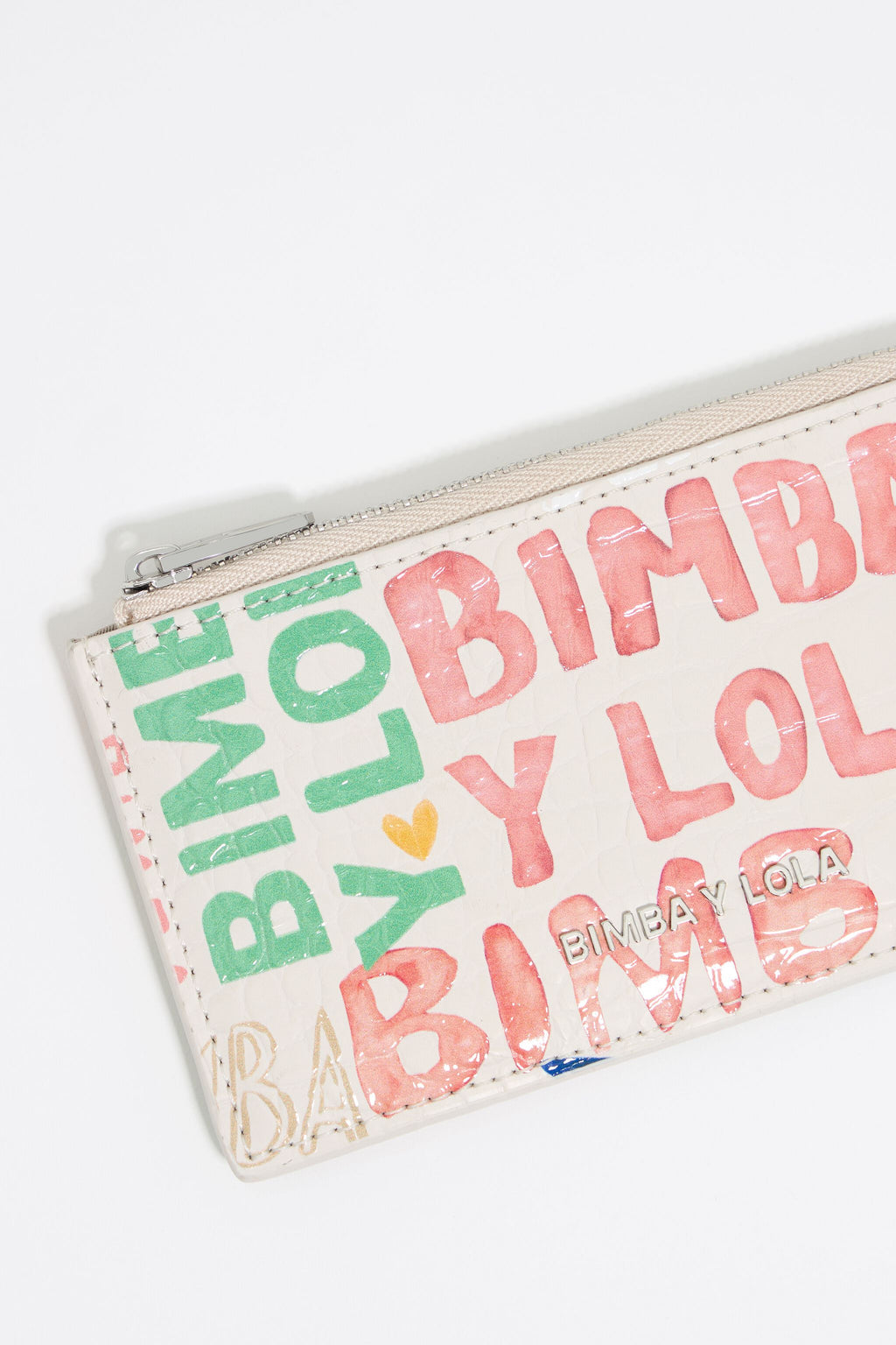 Ivory mock croc BIMBA logos purse