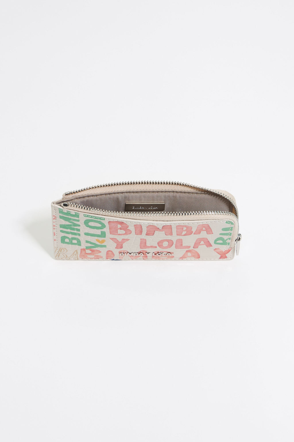 Ivory mock croc BIMBA logos purse