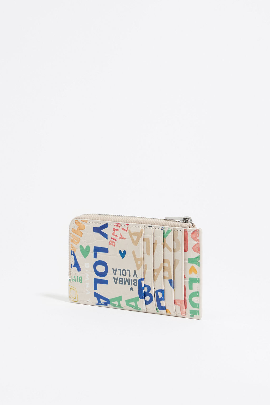 Ivory mock croc BIMBA logos purse