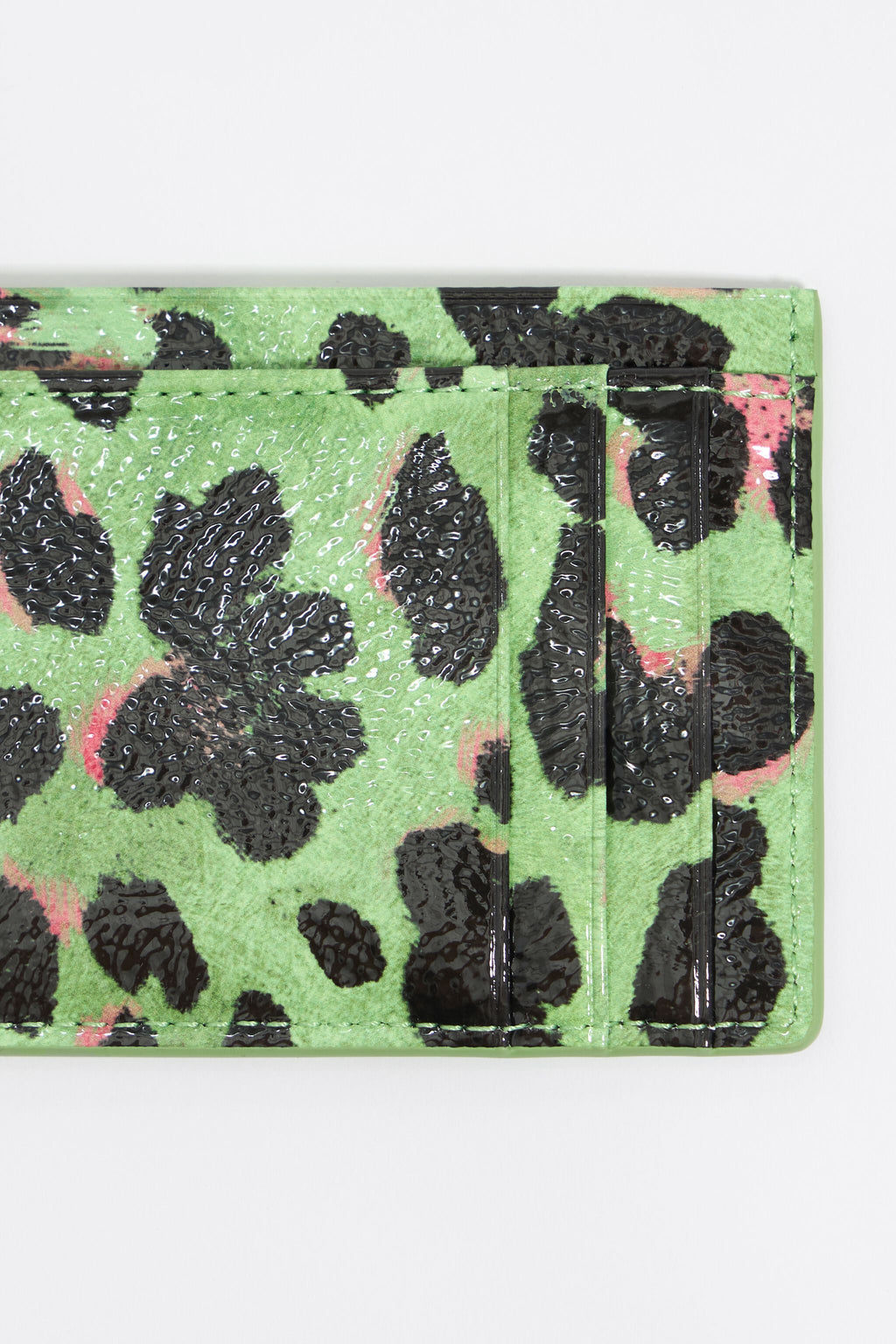 Green Leopard card holder
