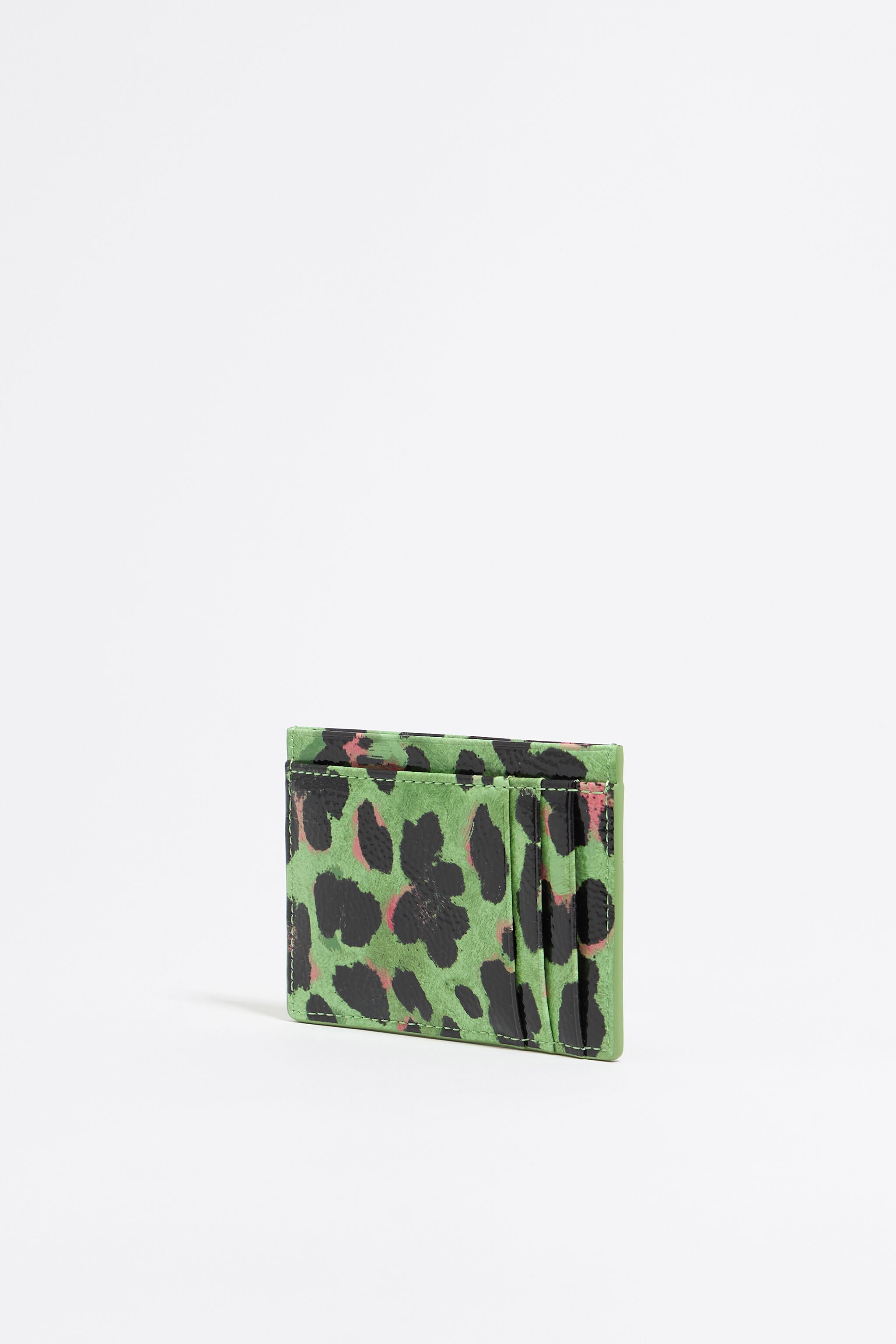 Green Leopard card holder