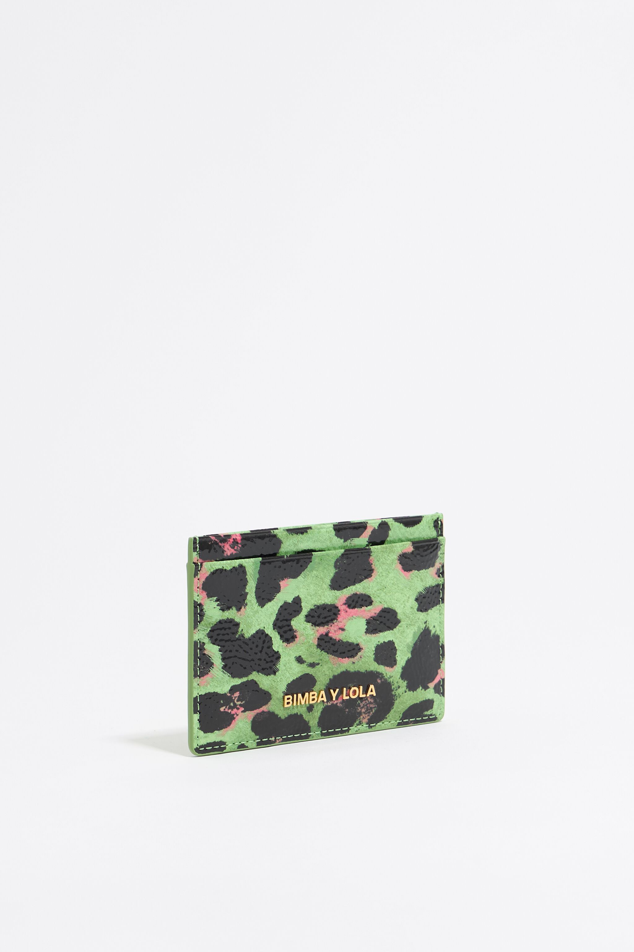 Green Leopard card holder
