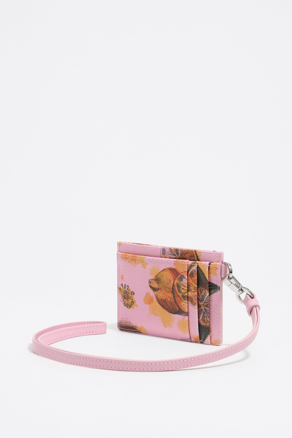 Pink Lemons pebbled card holder