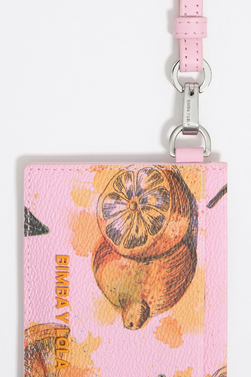 Pink Lemons pebbled card holder
