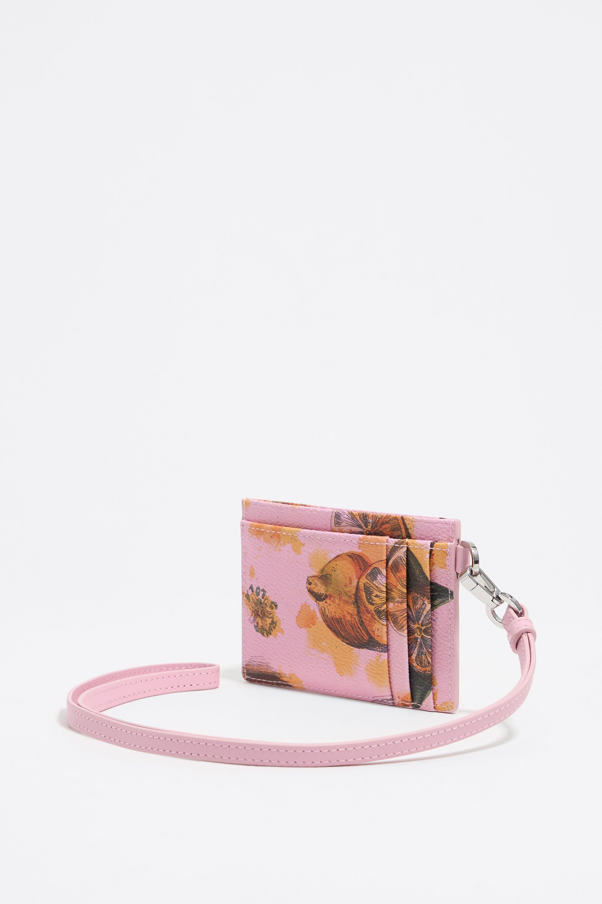Pink Lemons pebbled card holder