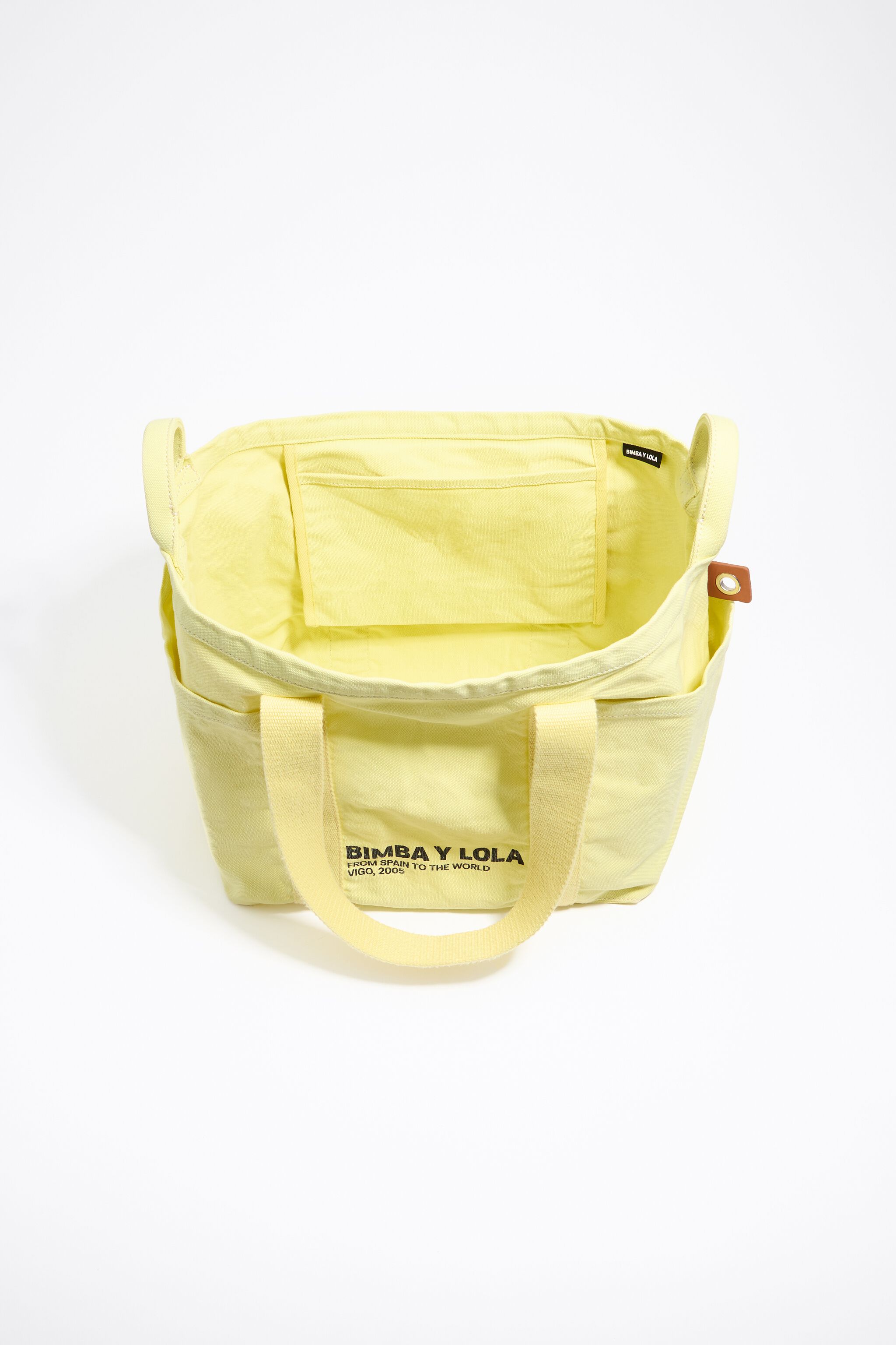 Large lemon woven beach bag
