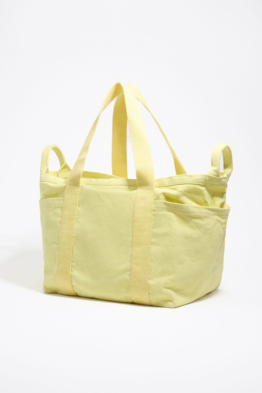 Large lemon woven beach bag