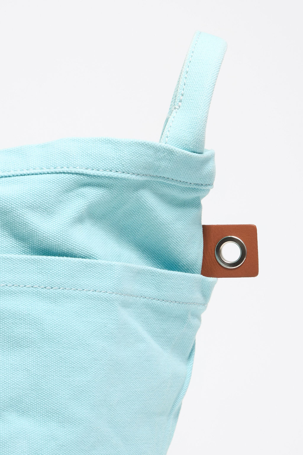 Large light blue woven beach bag