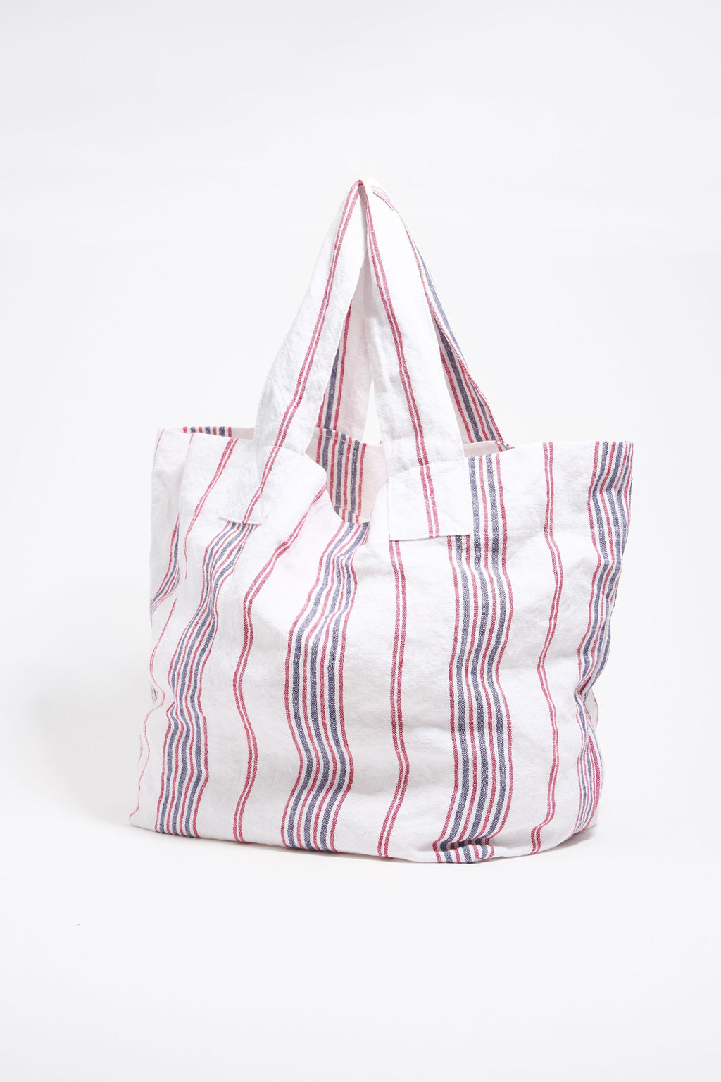 Strawberry linen maxi shopper bag