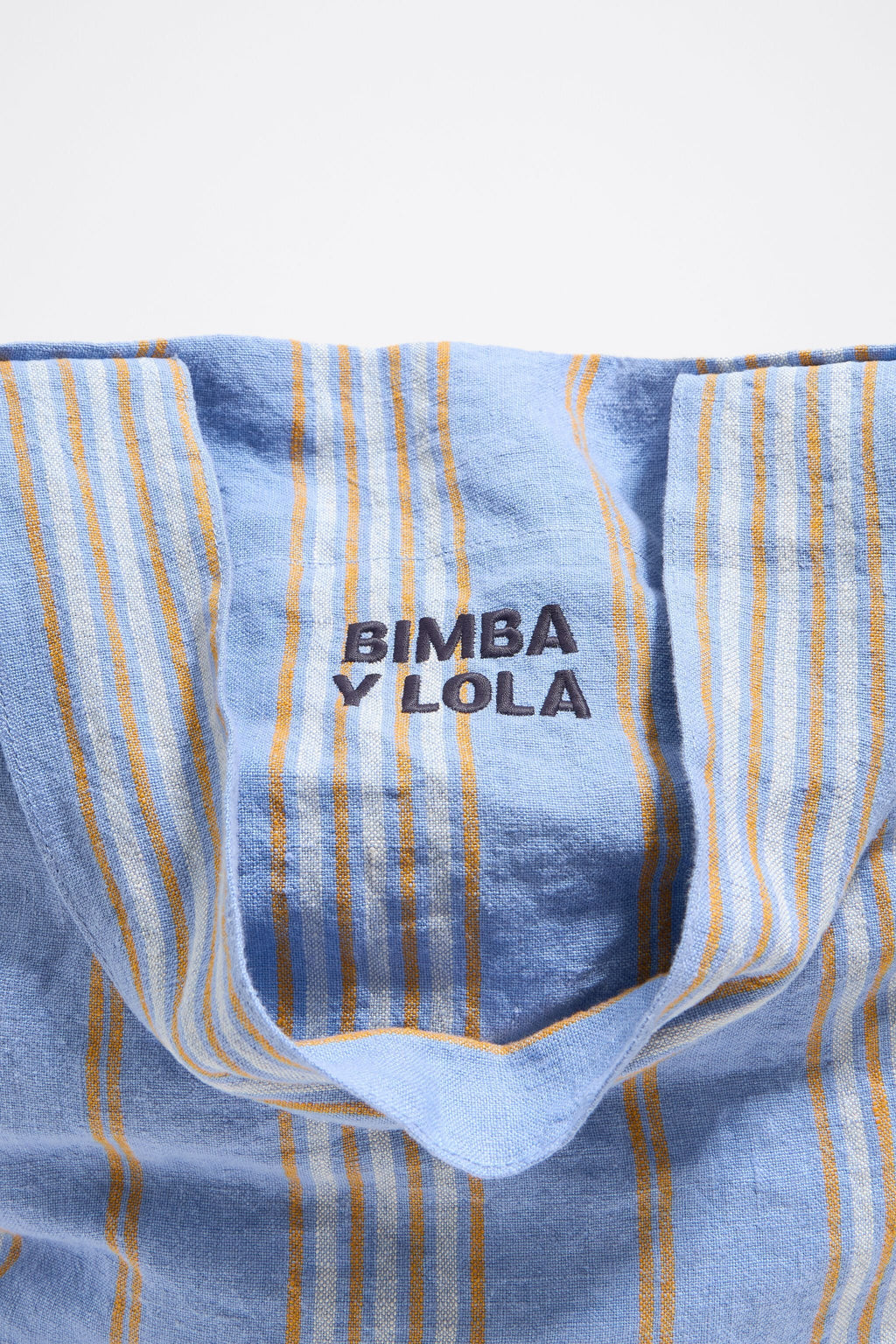 Pastel blue linen maxi shopper bag