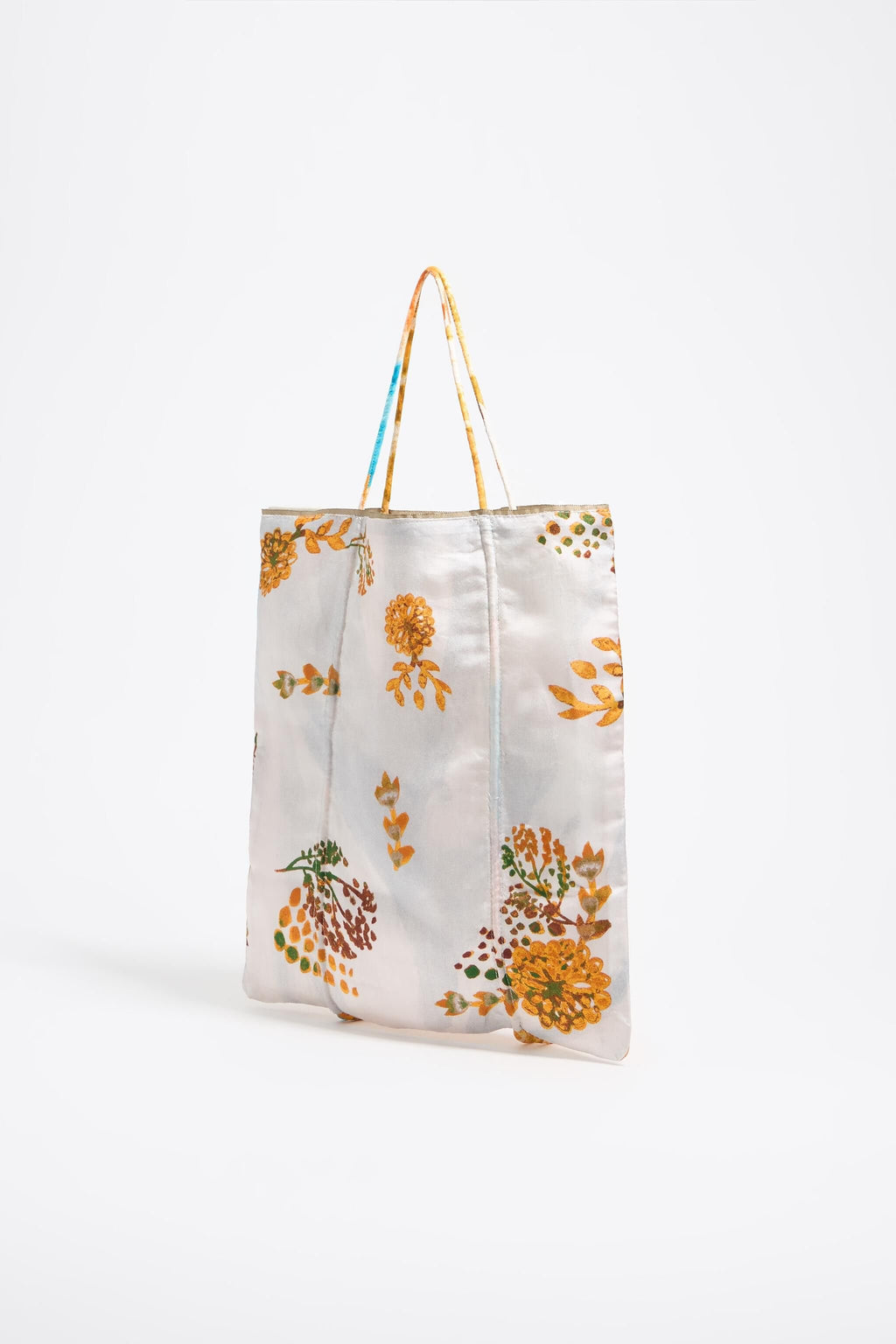 Orange patchwork silk handbag