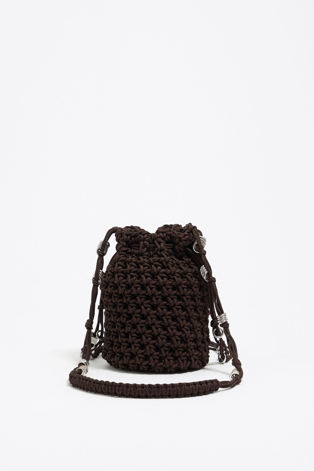 Brown plaited shoulder bag