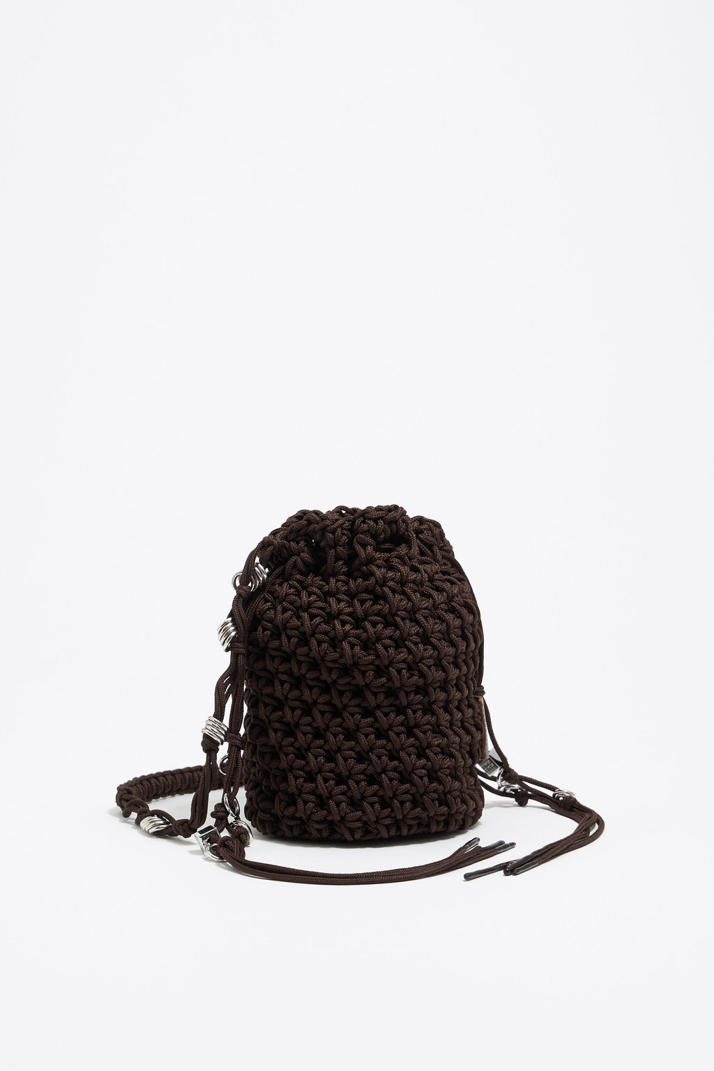 Brown plaited shoulder bag