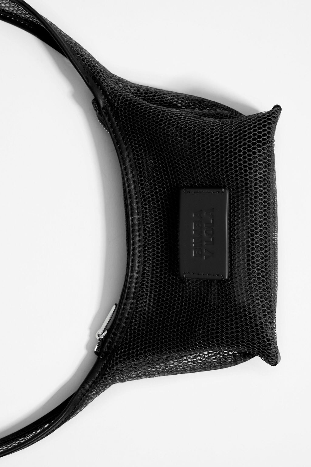 Black mesh crossbody mini bag