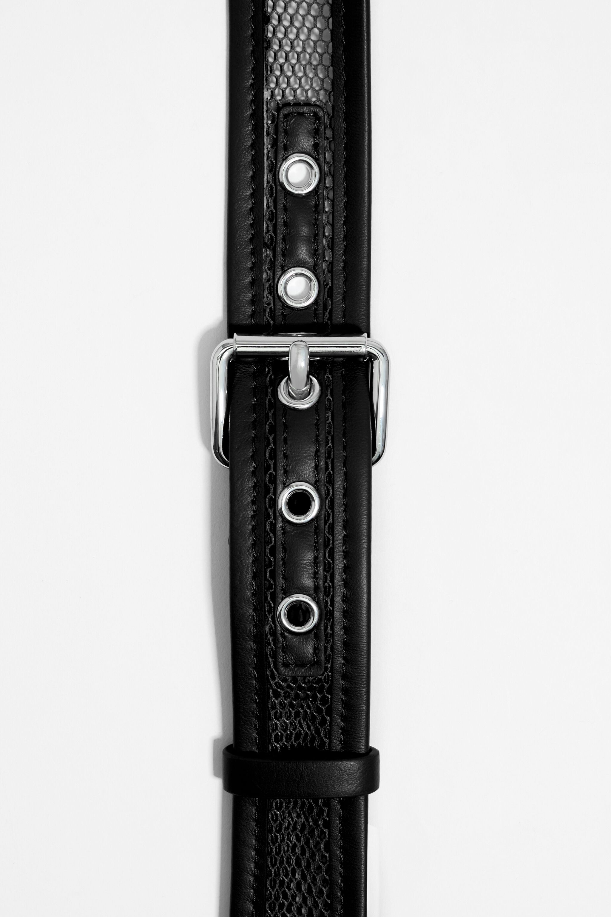 Black mesh crossbody mini bag