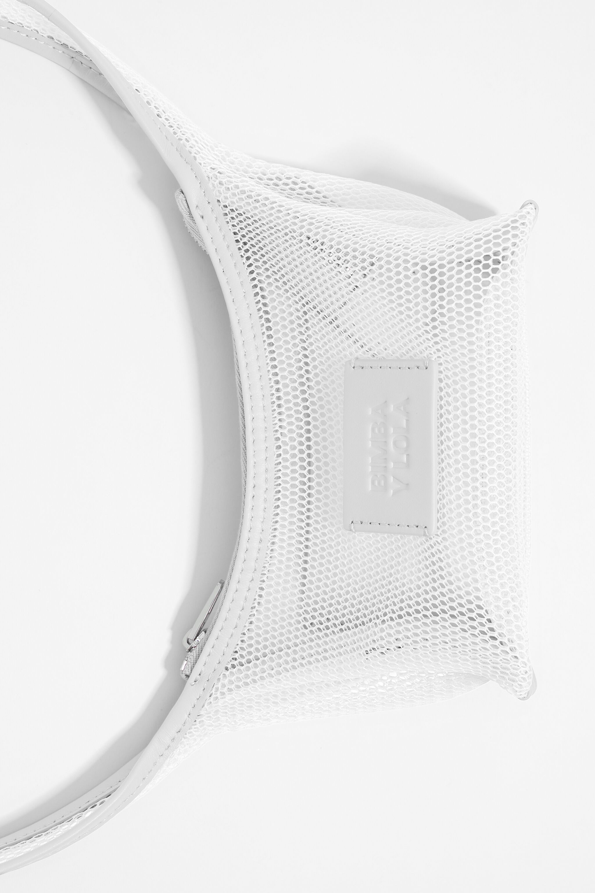 White mesh crossbody mini bag