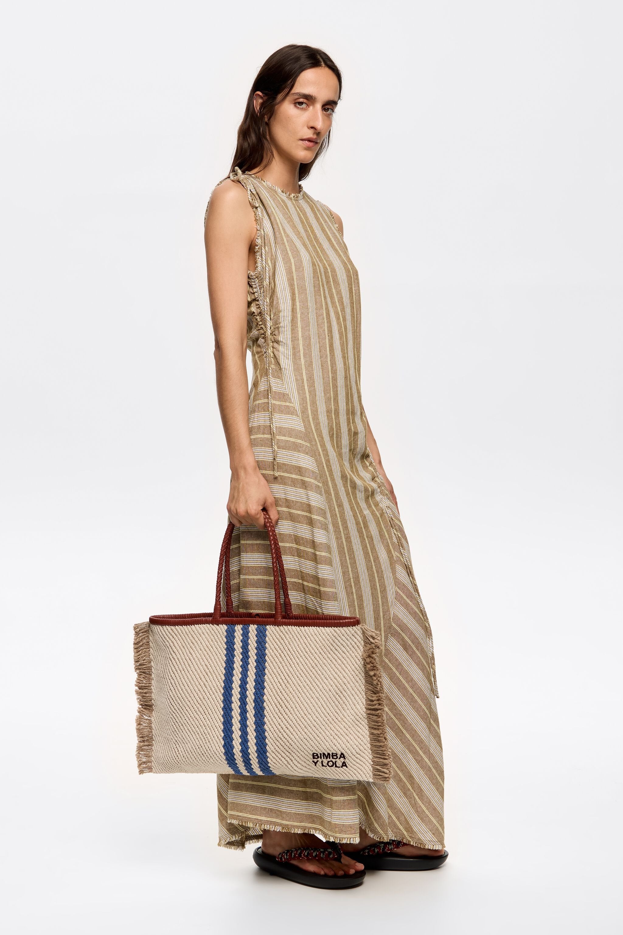 Large ecru shopper bag