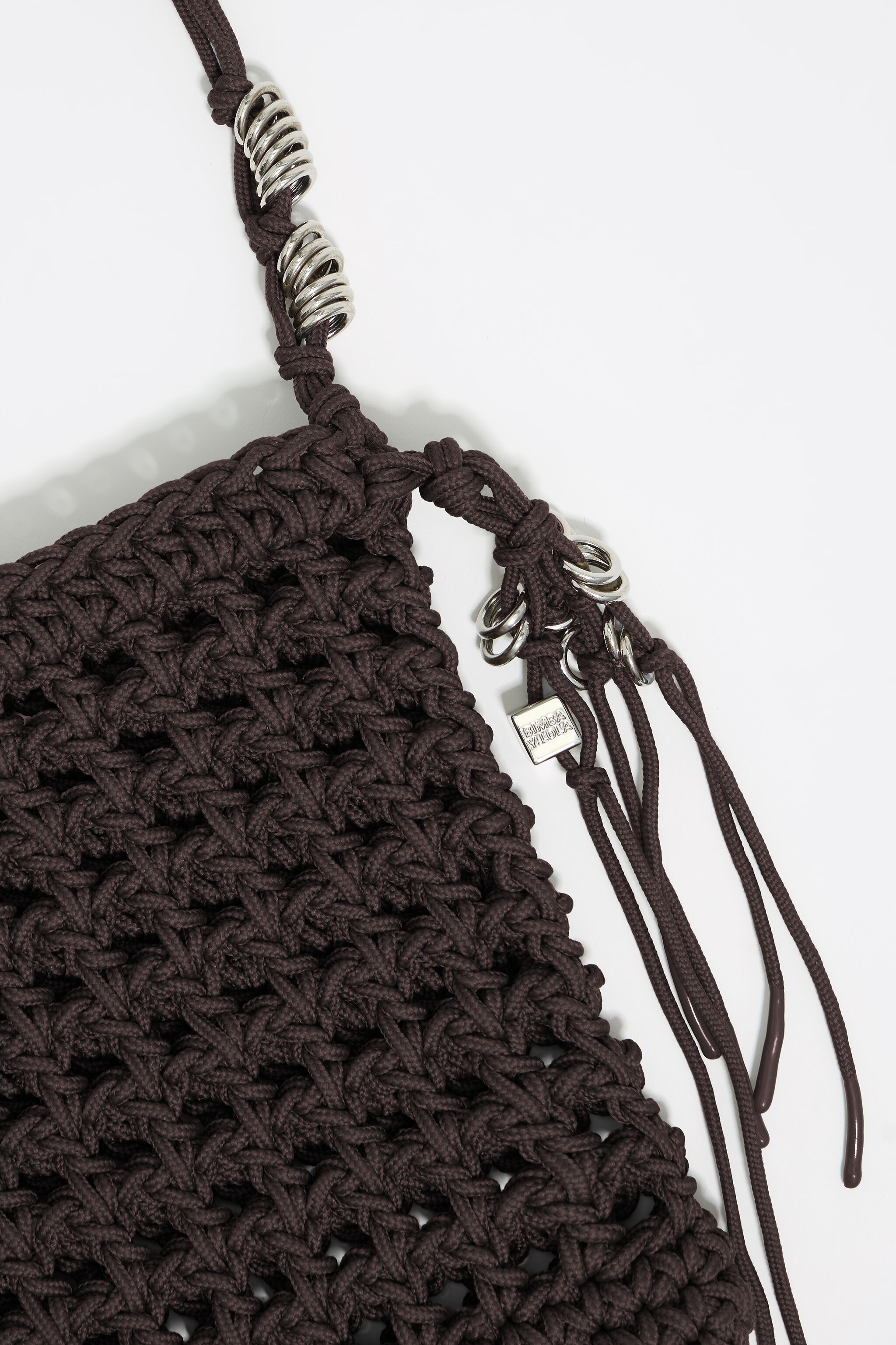 Brown plaited crossbody bag