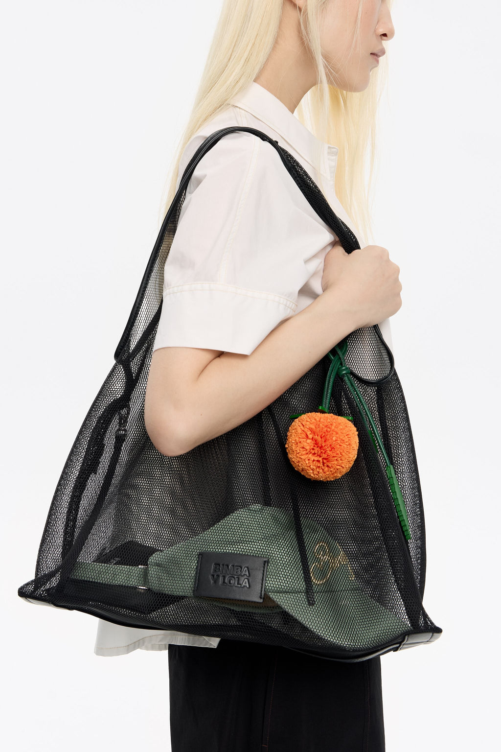 Large black mesh Paper bag