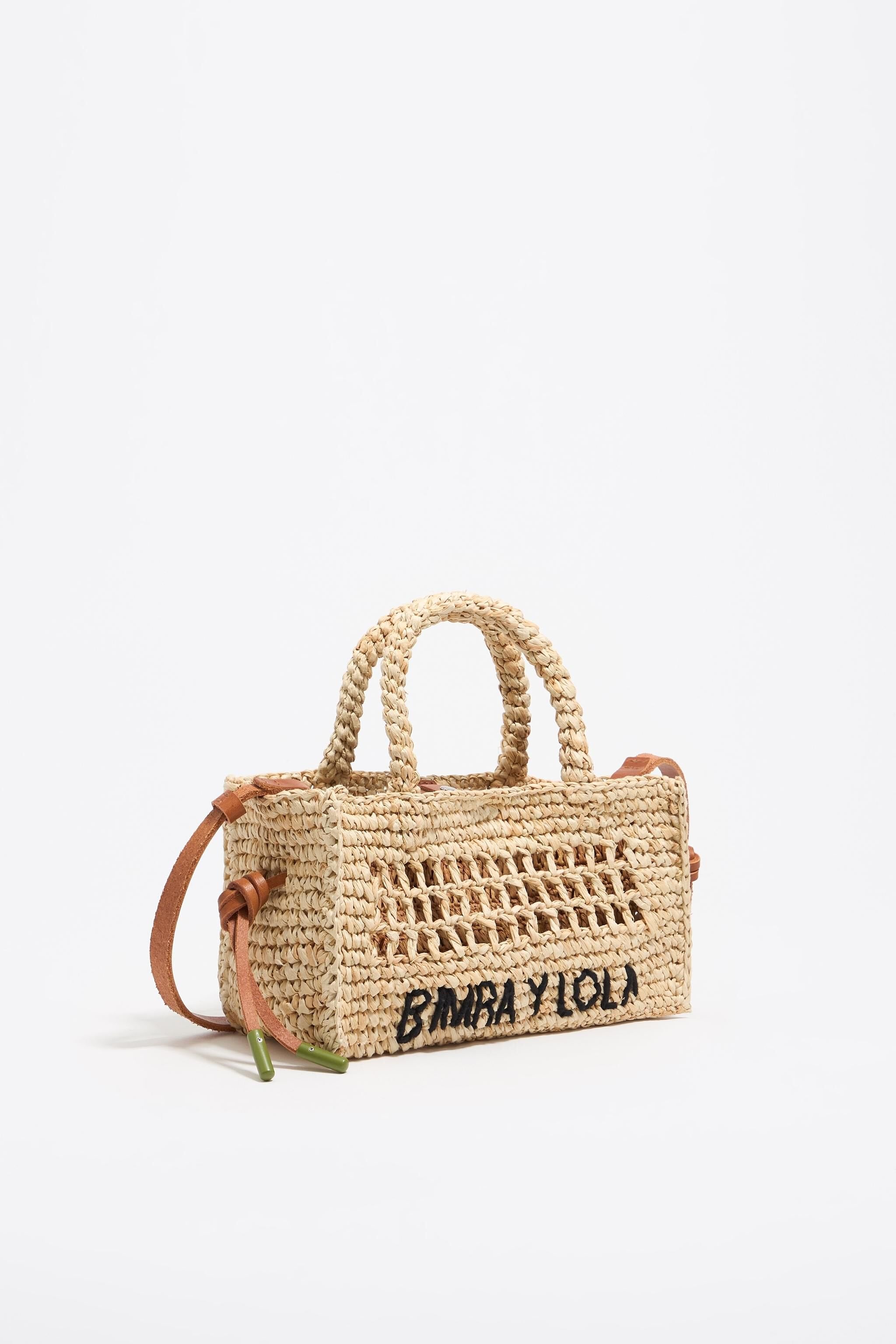 Small natural raffia bag