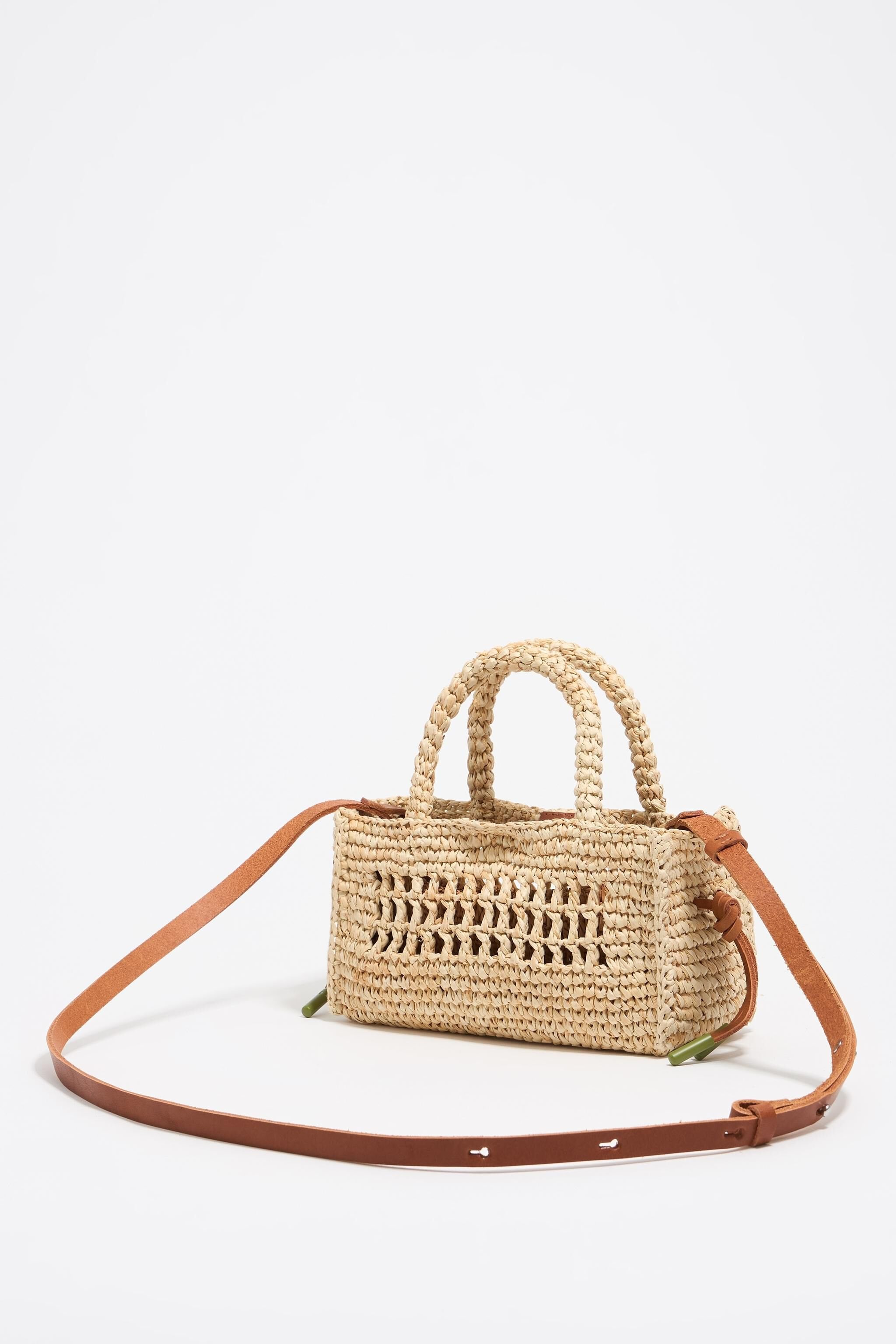 Small natural raffia bag