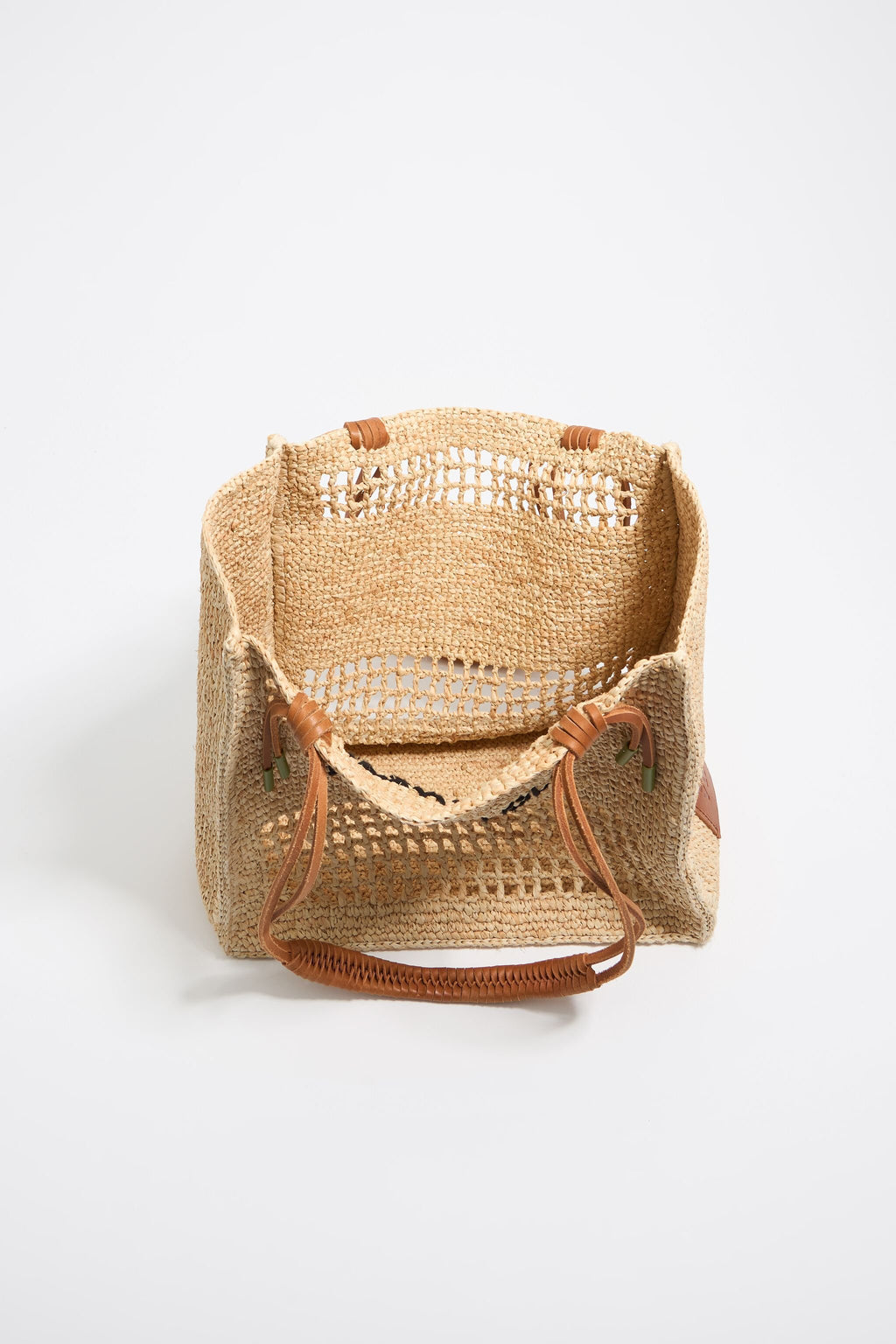 Large natural raffia shopper bag