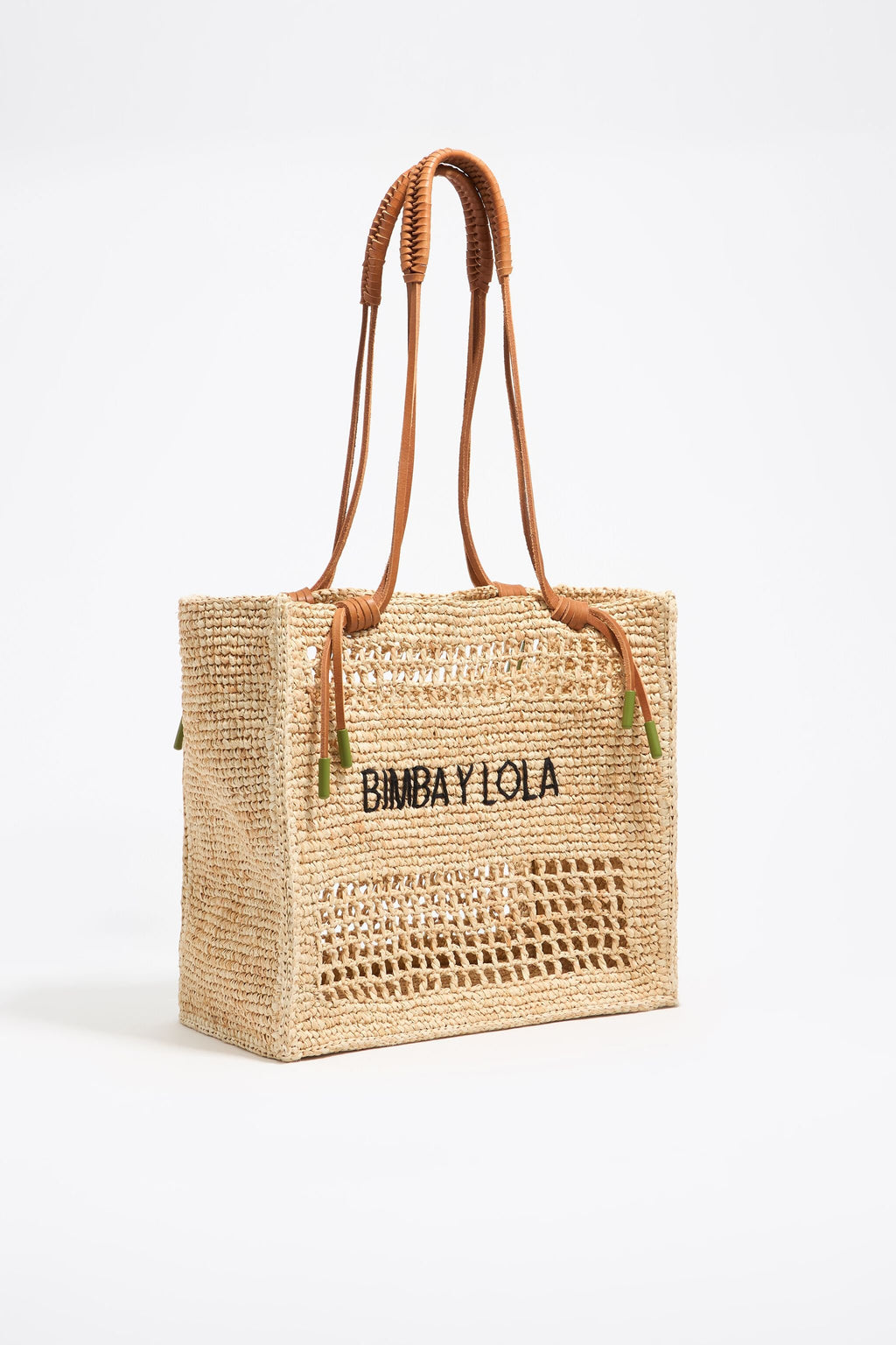 Large natural raffia shopper bag