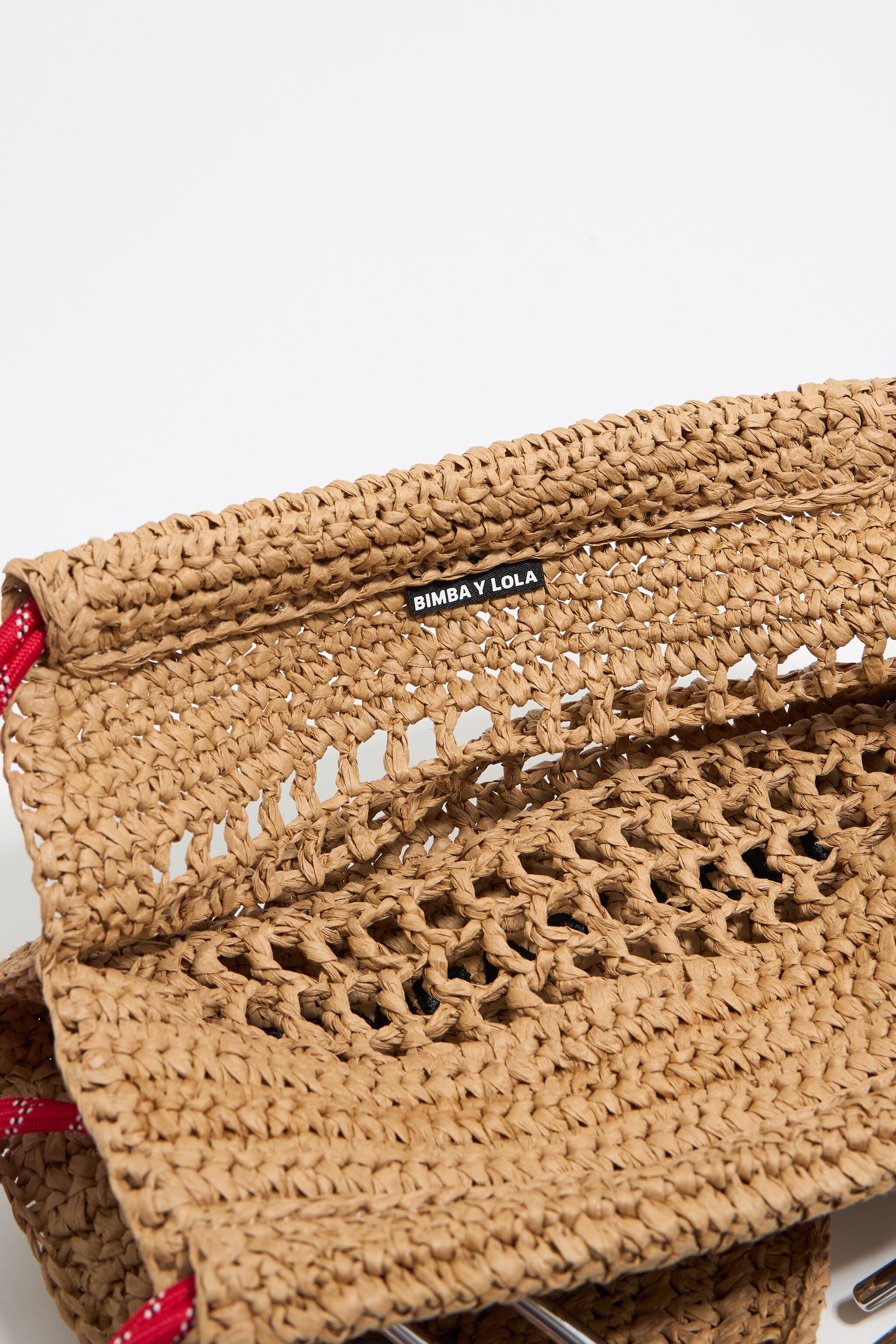 Natural plaited tote bag