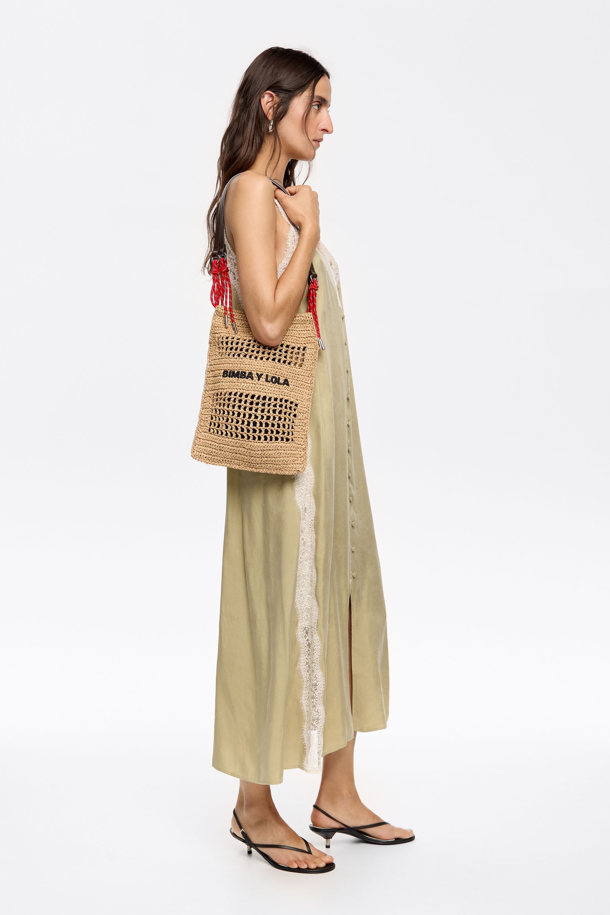 Natural plaited tote bag