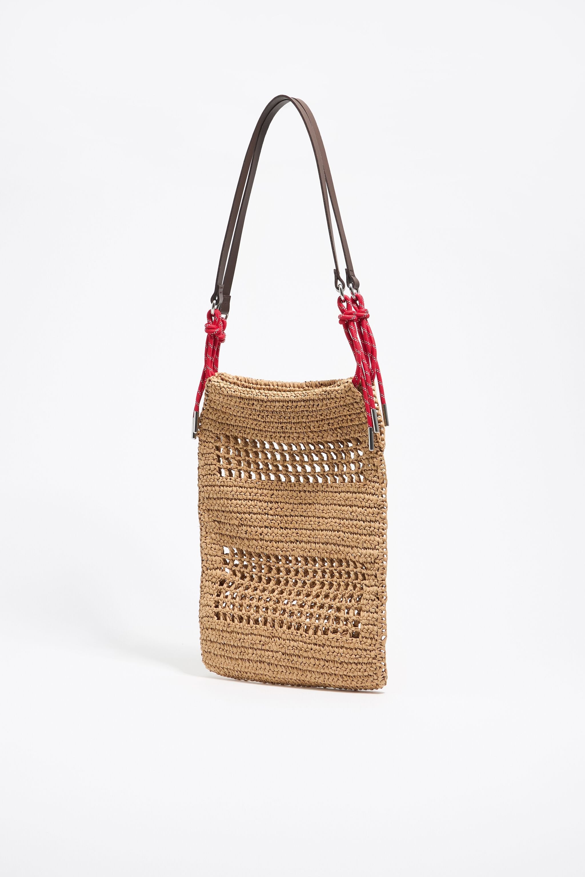 Natural plaited tote bag