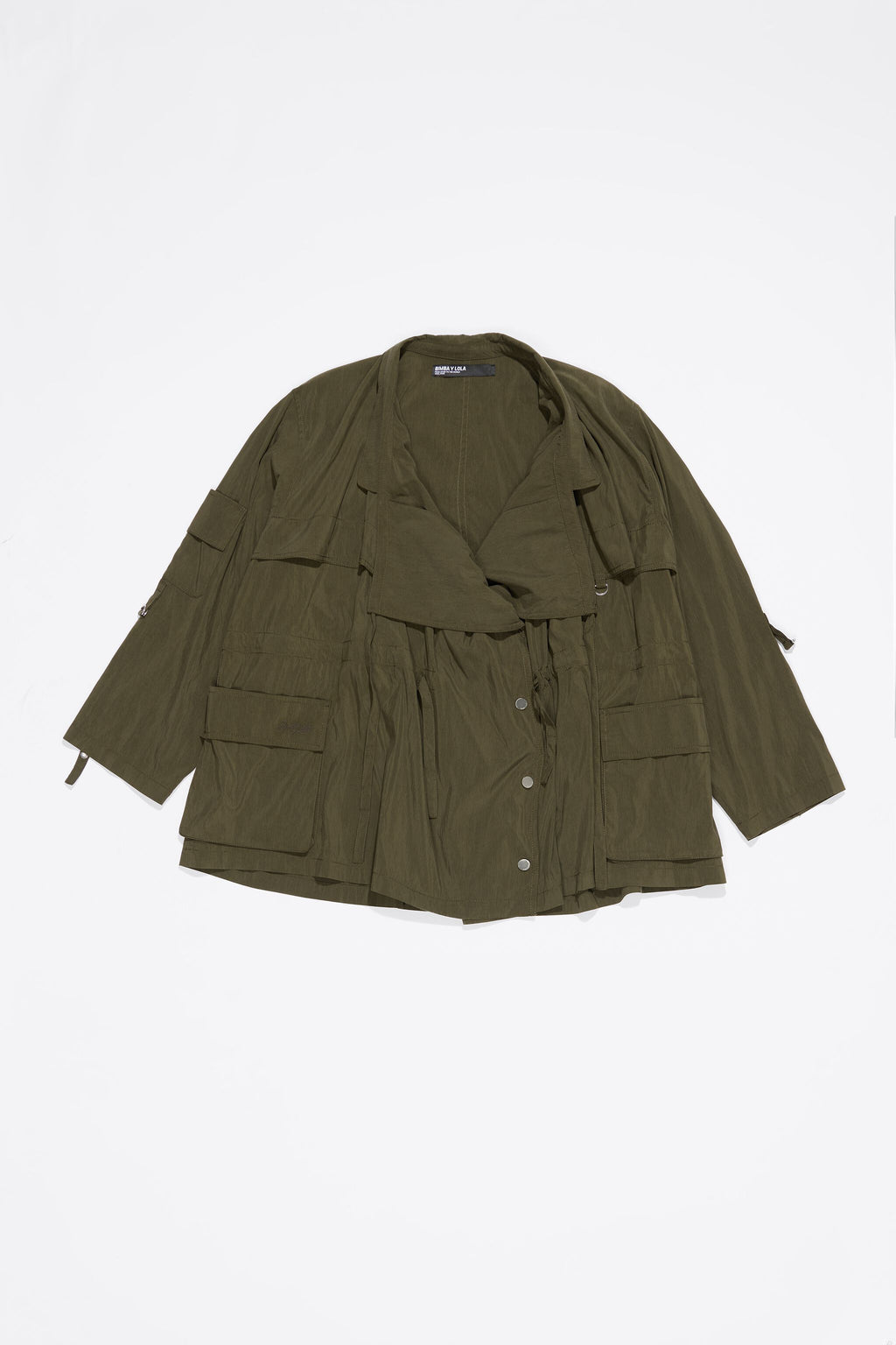 Dark khaki fluid double-breasted jacket