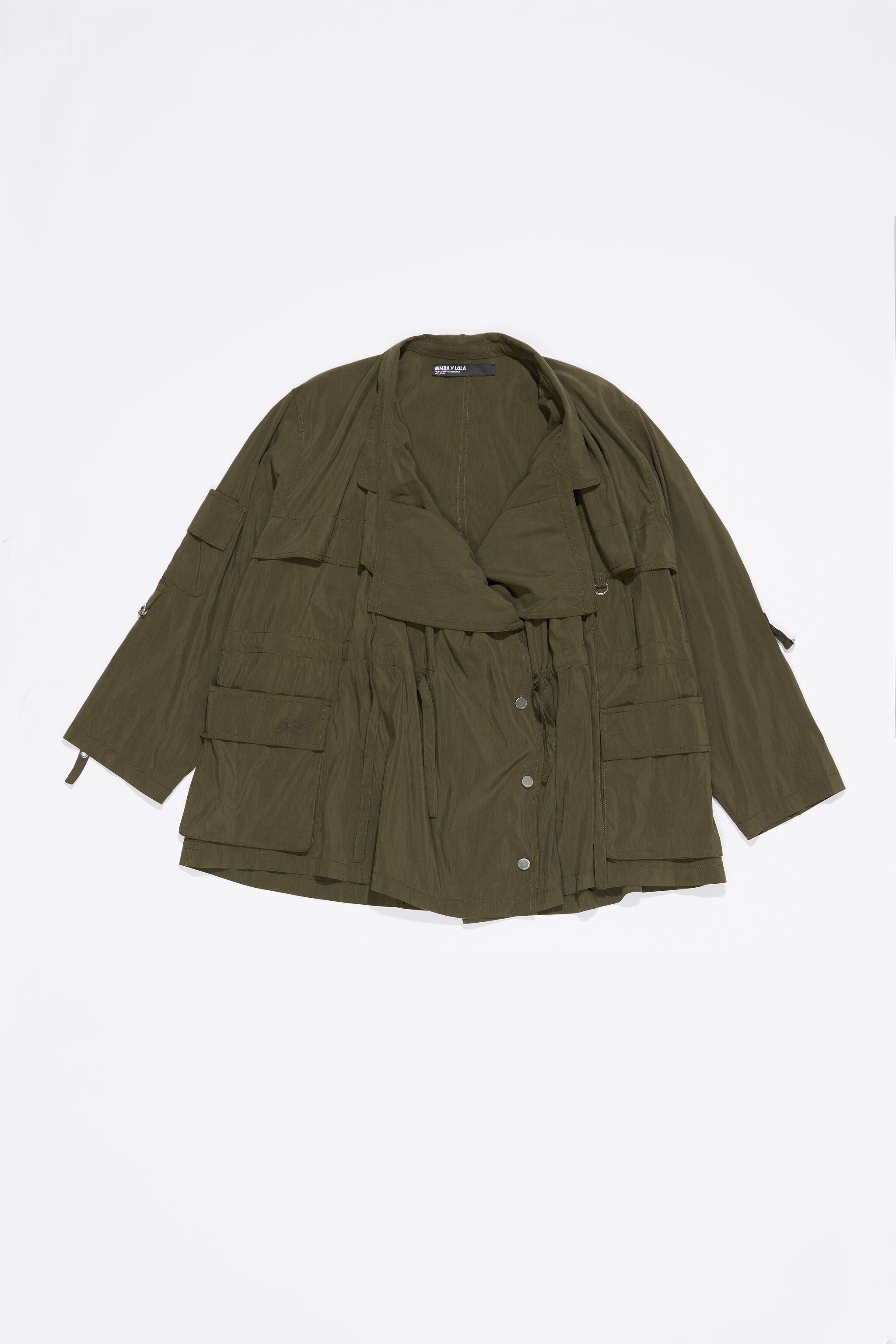 Dark khaki fluid double-breasted jacket