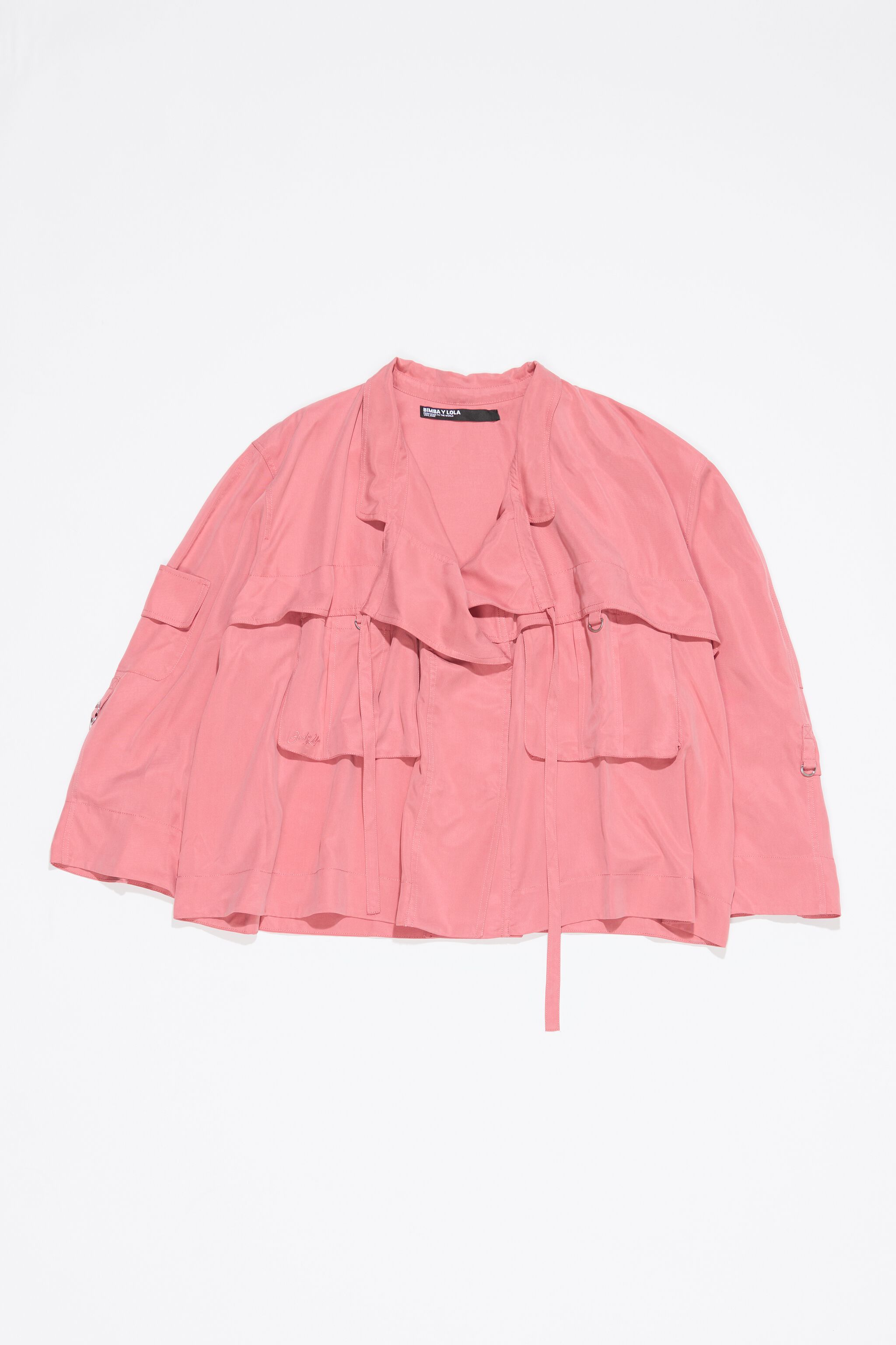 Coral fluid double-breasted jacket