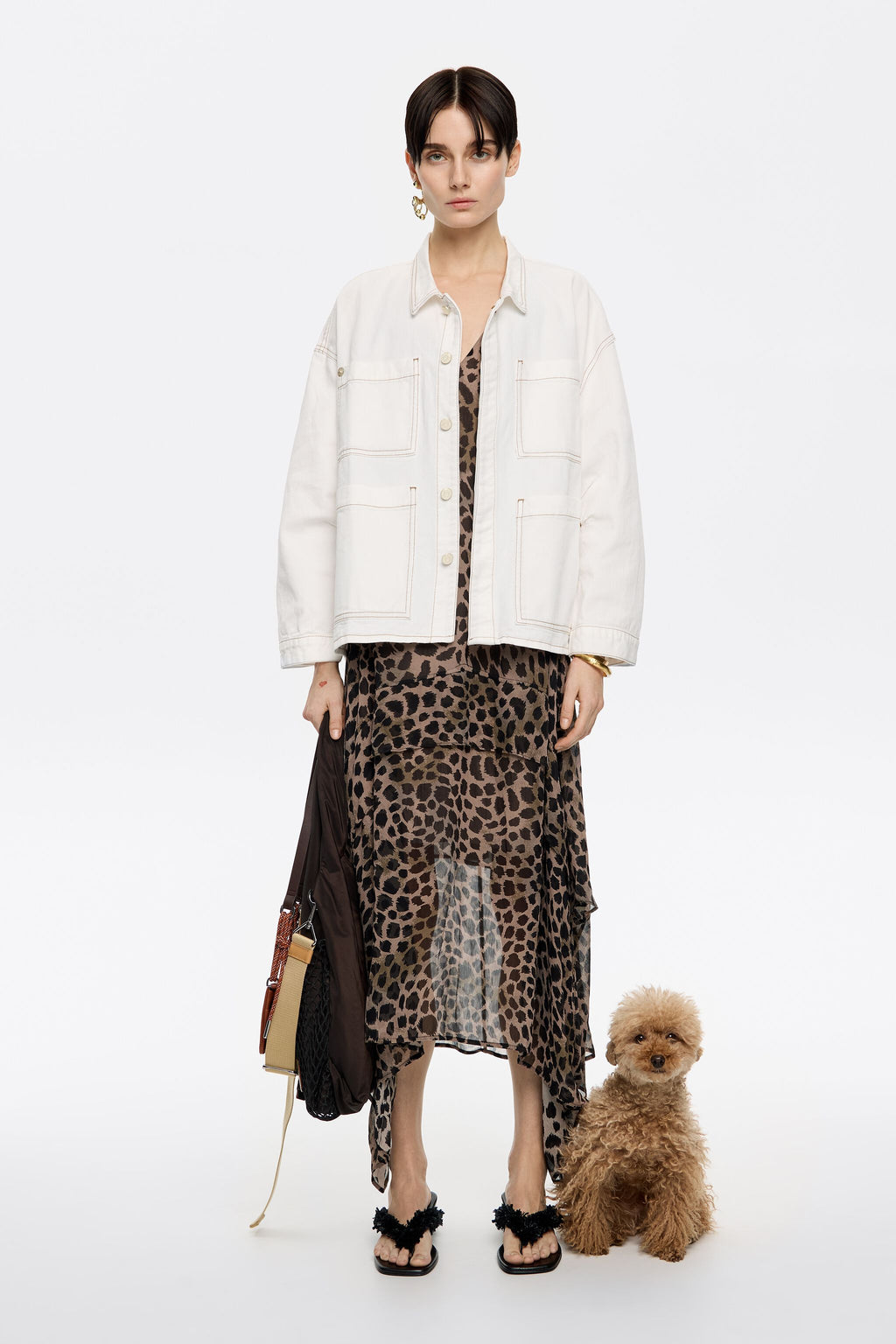 White straight denim jacket