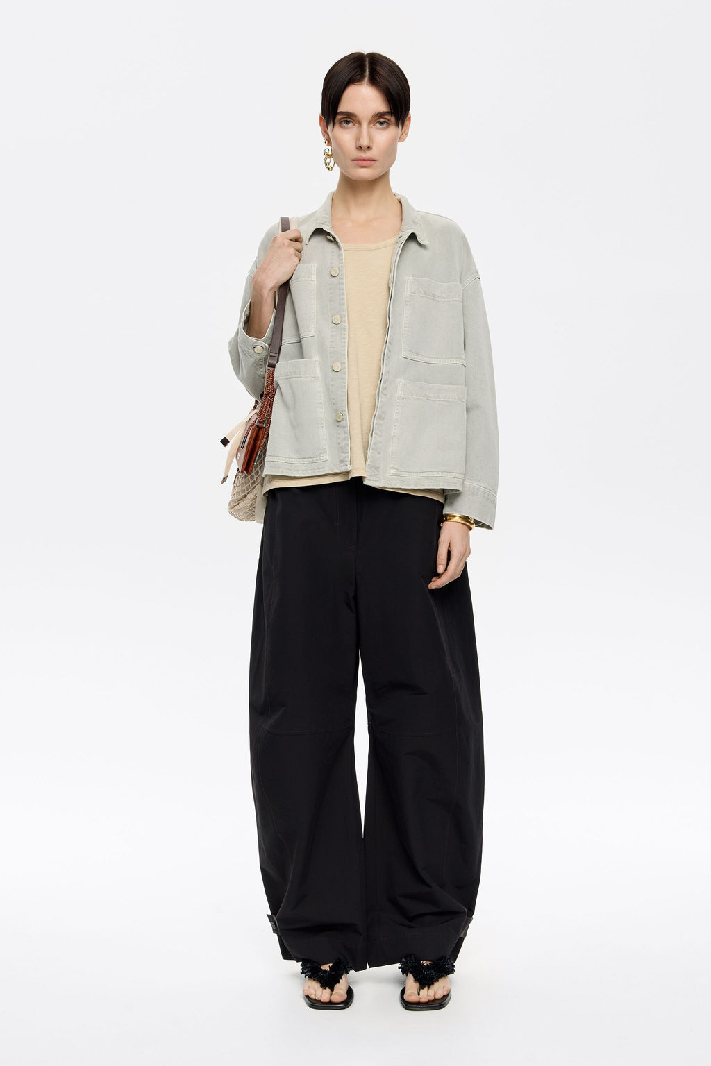 Aquamarine straight denim jacket