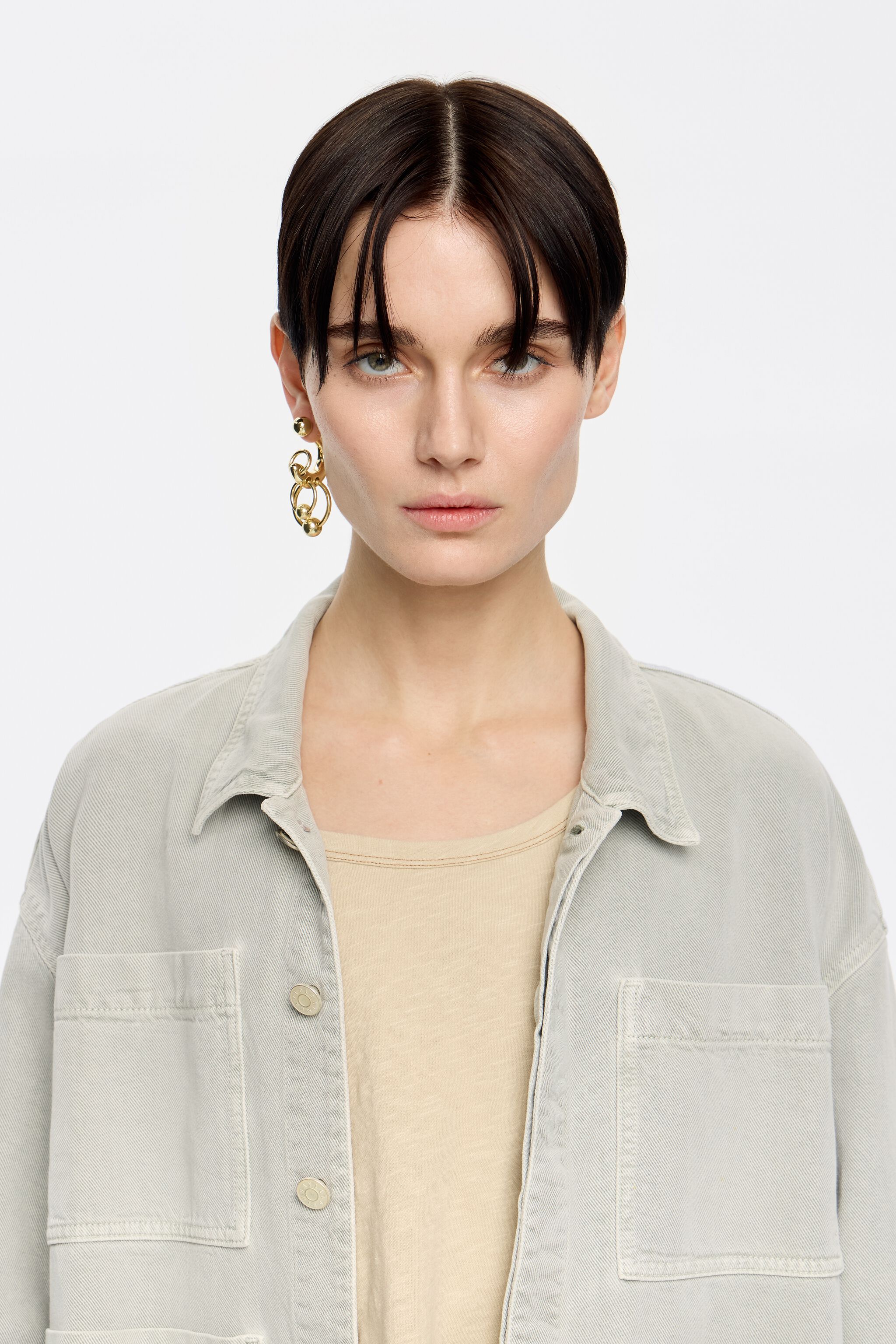 Aquamarine straight denim jacket