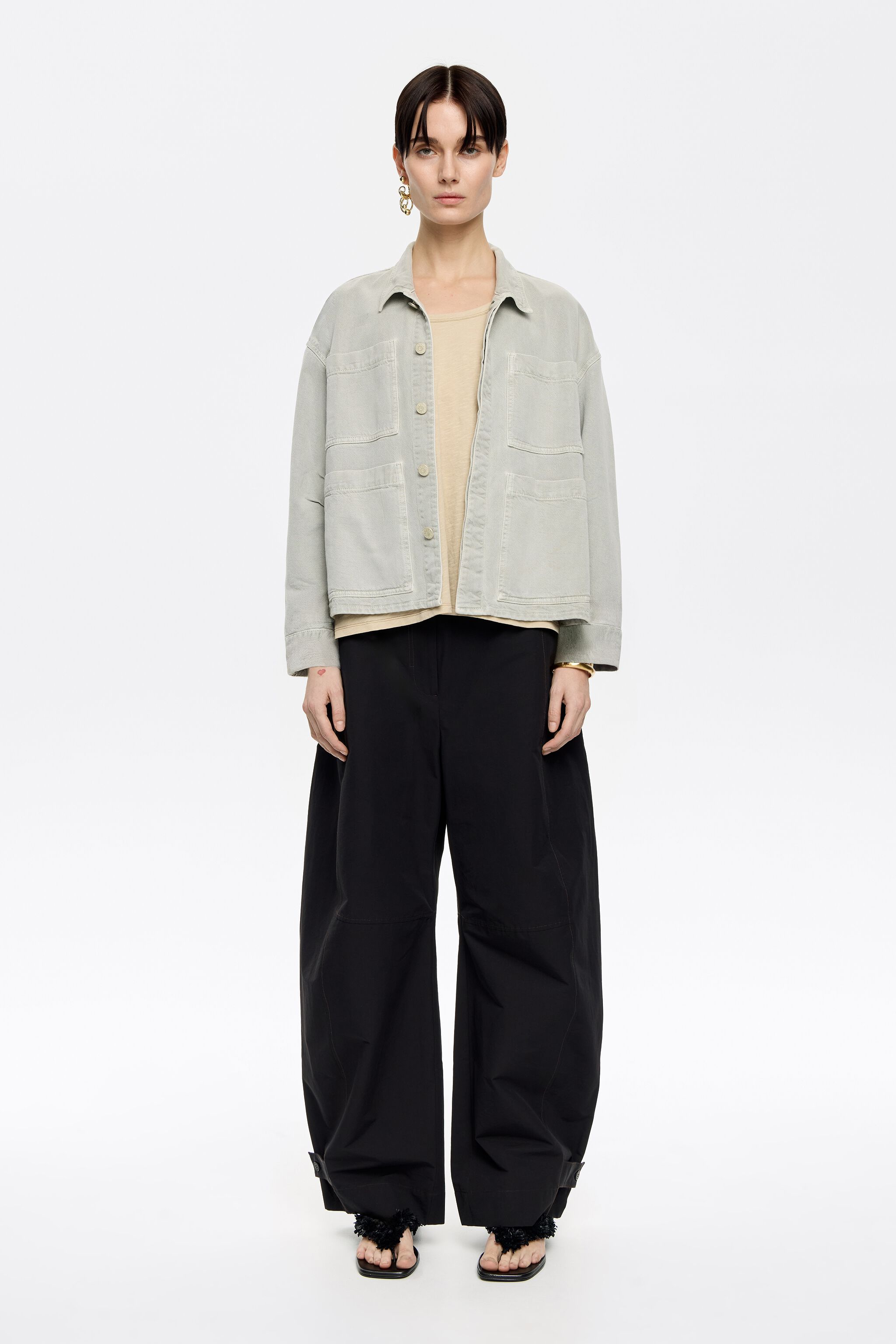 Aquamarine straight denim jacket