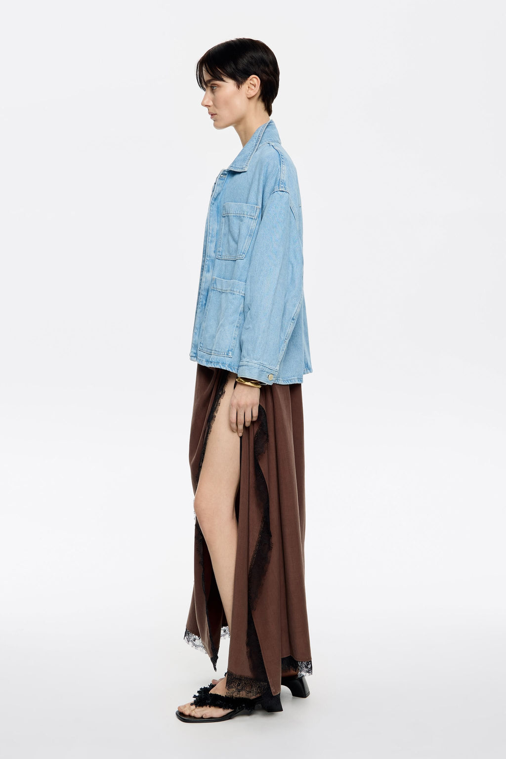 Light blue straight denim jacket