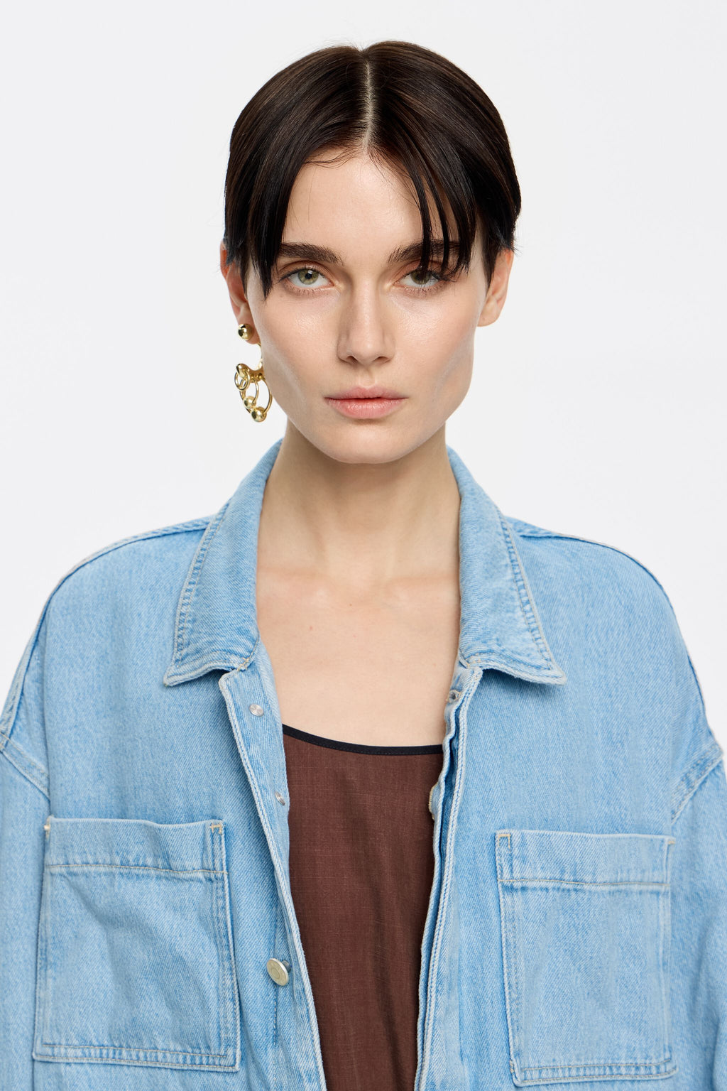 Light blue straight denim jacket