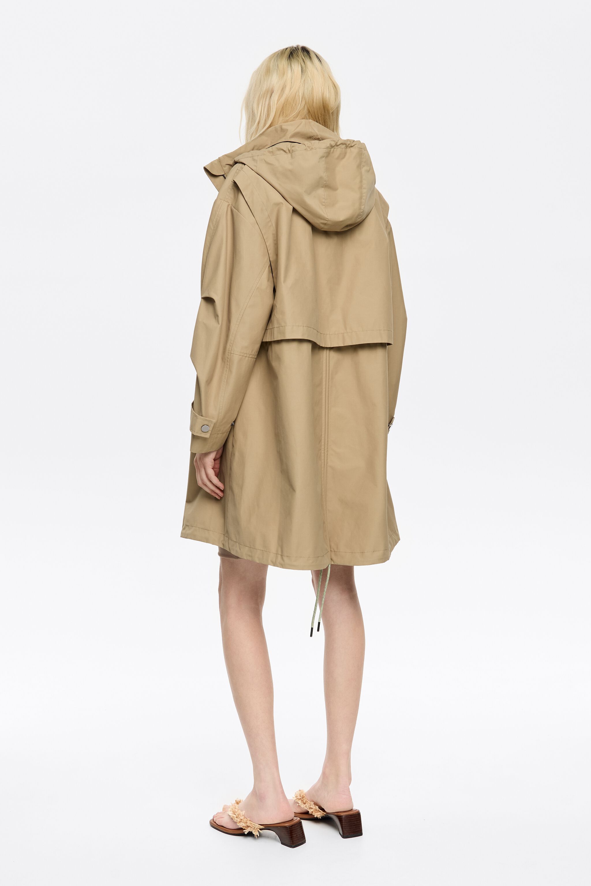 Light khaki A-line trench