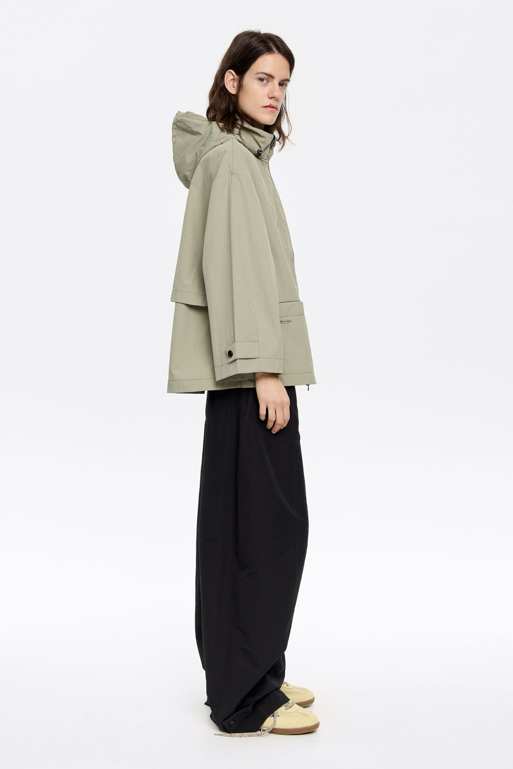 Light khaki A-line trench