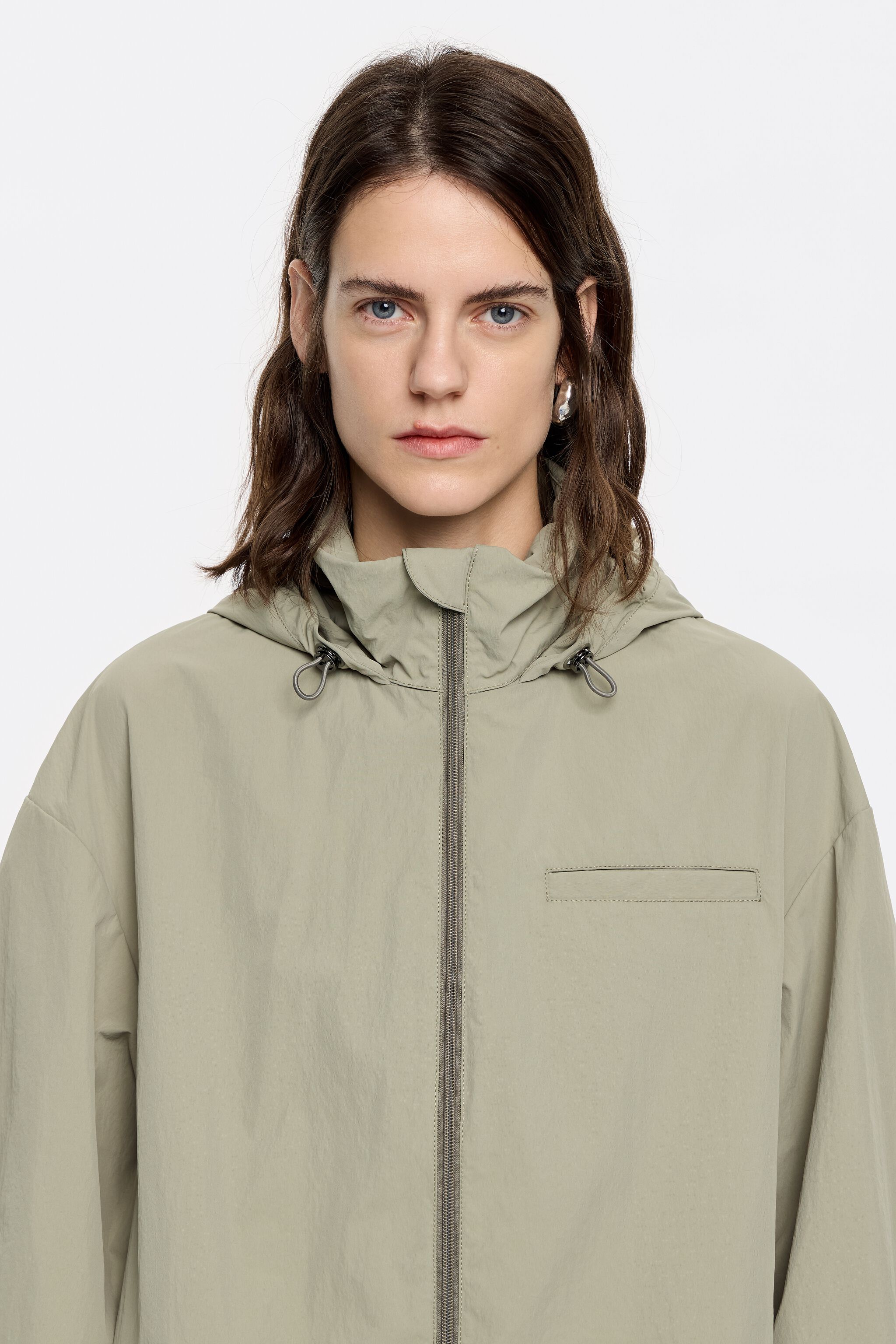 Light khaki A-line trench