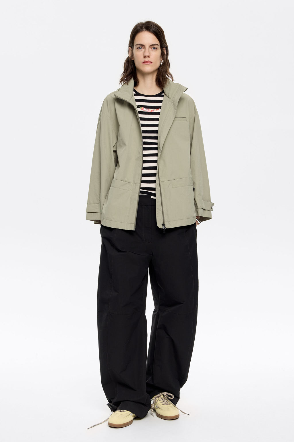 Light khaki A-line trench