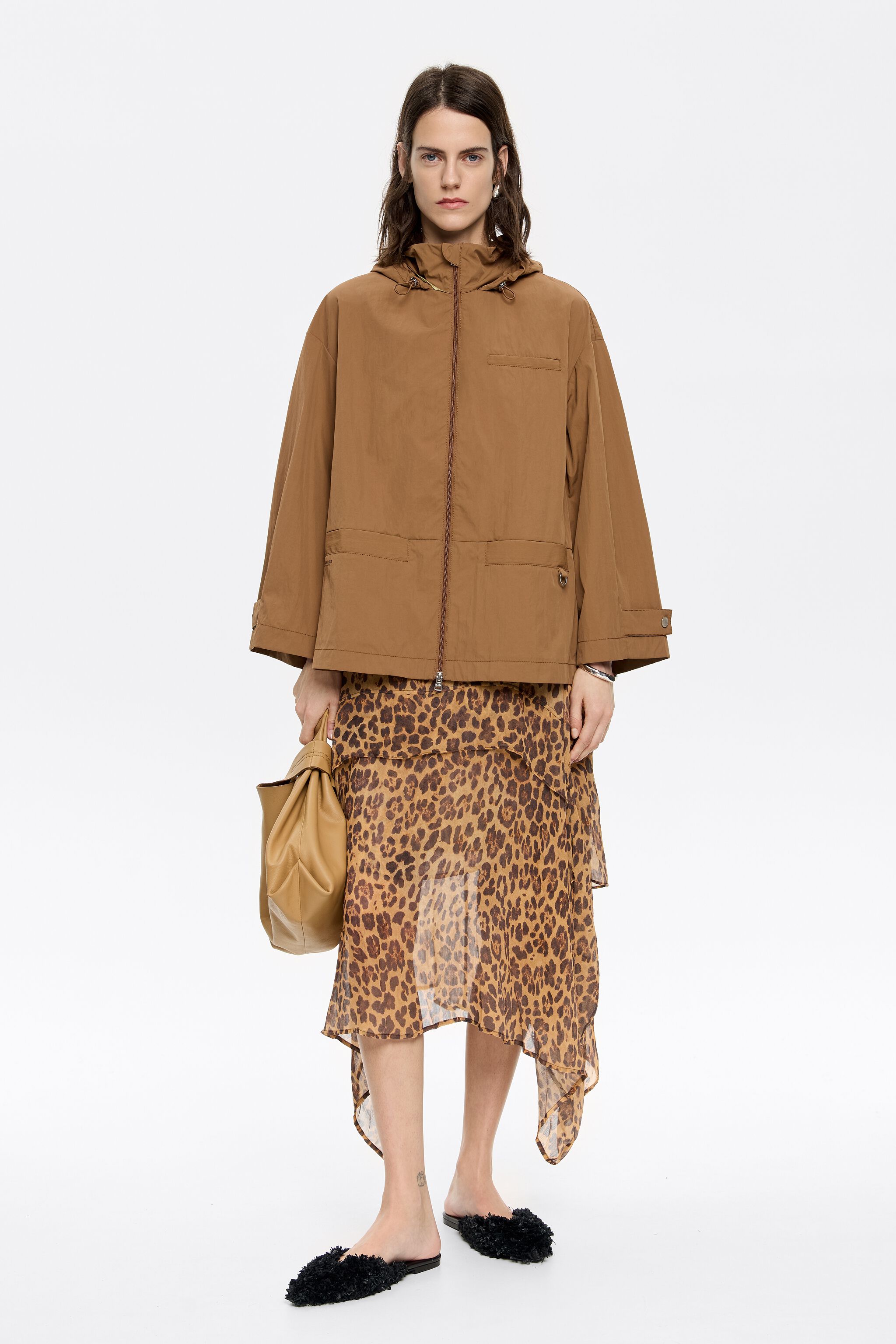 Light brown A-line trench